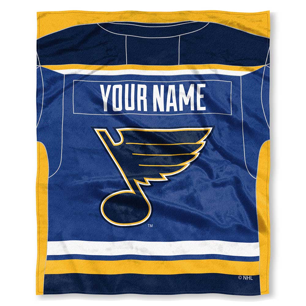 NHL St. Louis Blues Jersey Personalized Silk Touch Throw Blanket 50x60 Inches