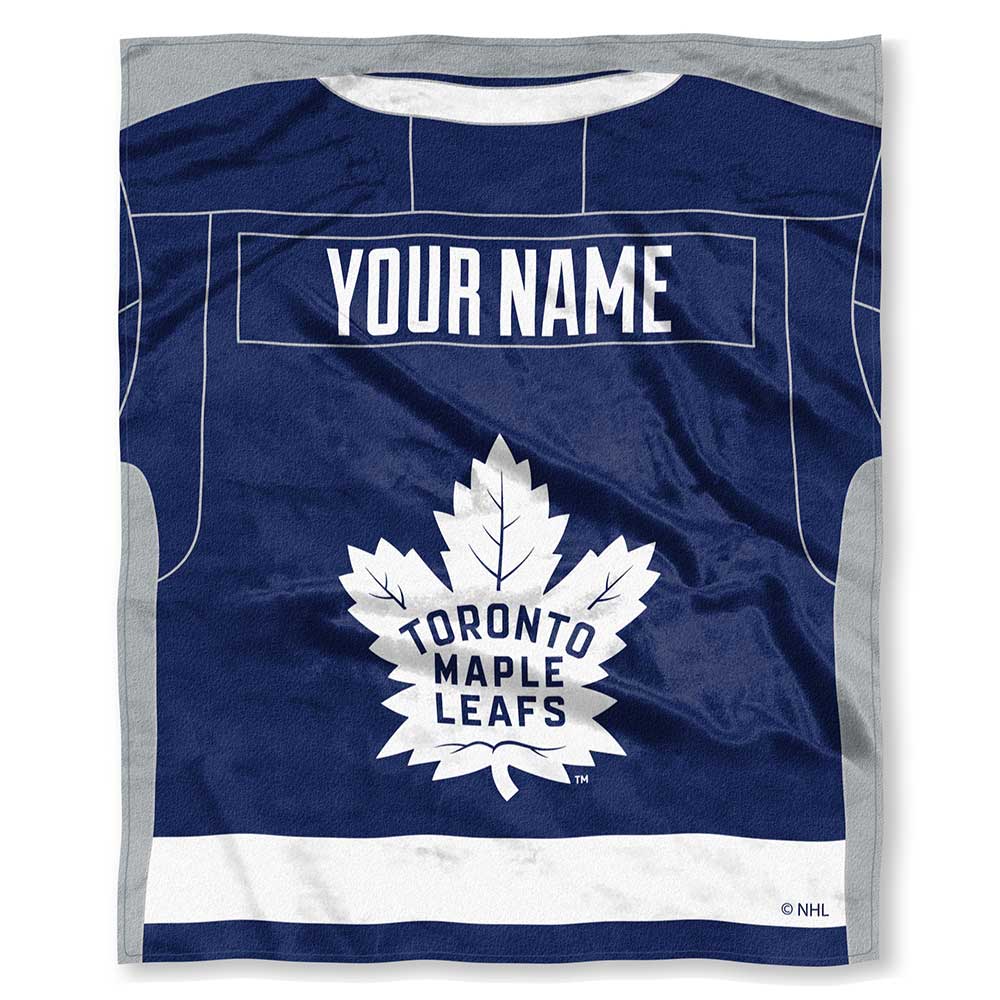 NHL Toronto Maple Leafs Jersey Personalized Silk Touch Throw Blanket 50x60 Inches