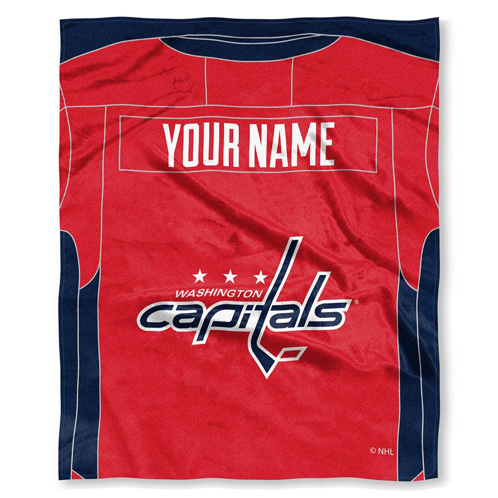 NHL Washington Capitals Jersey Personalized Silk Touch Throw Blanket 50x60 Inches