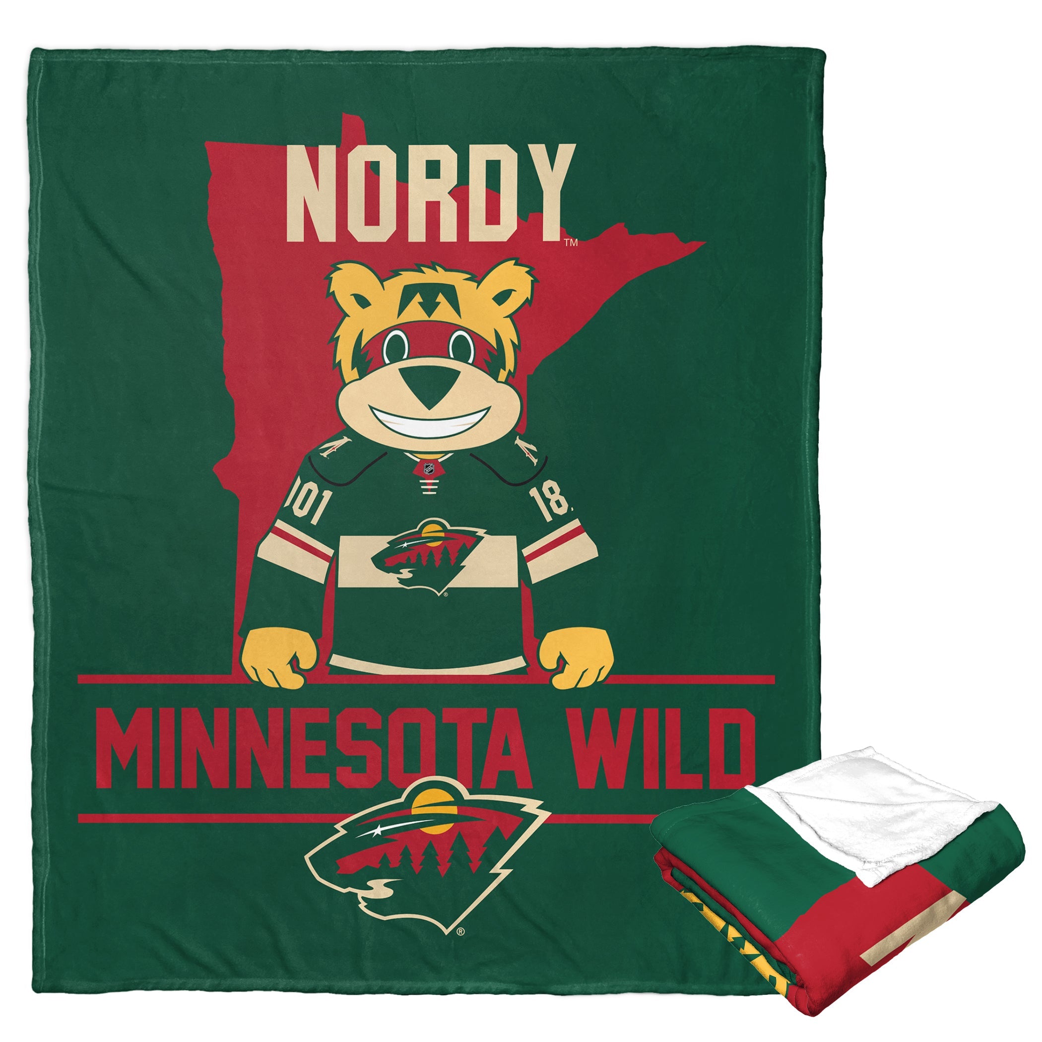 NHL Minnesota Wild Mascot Love Silk Touch Throw Blanket 50x60 Inches