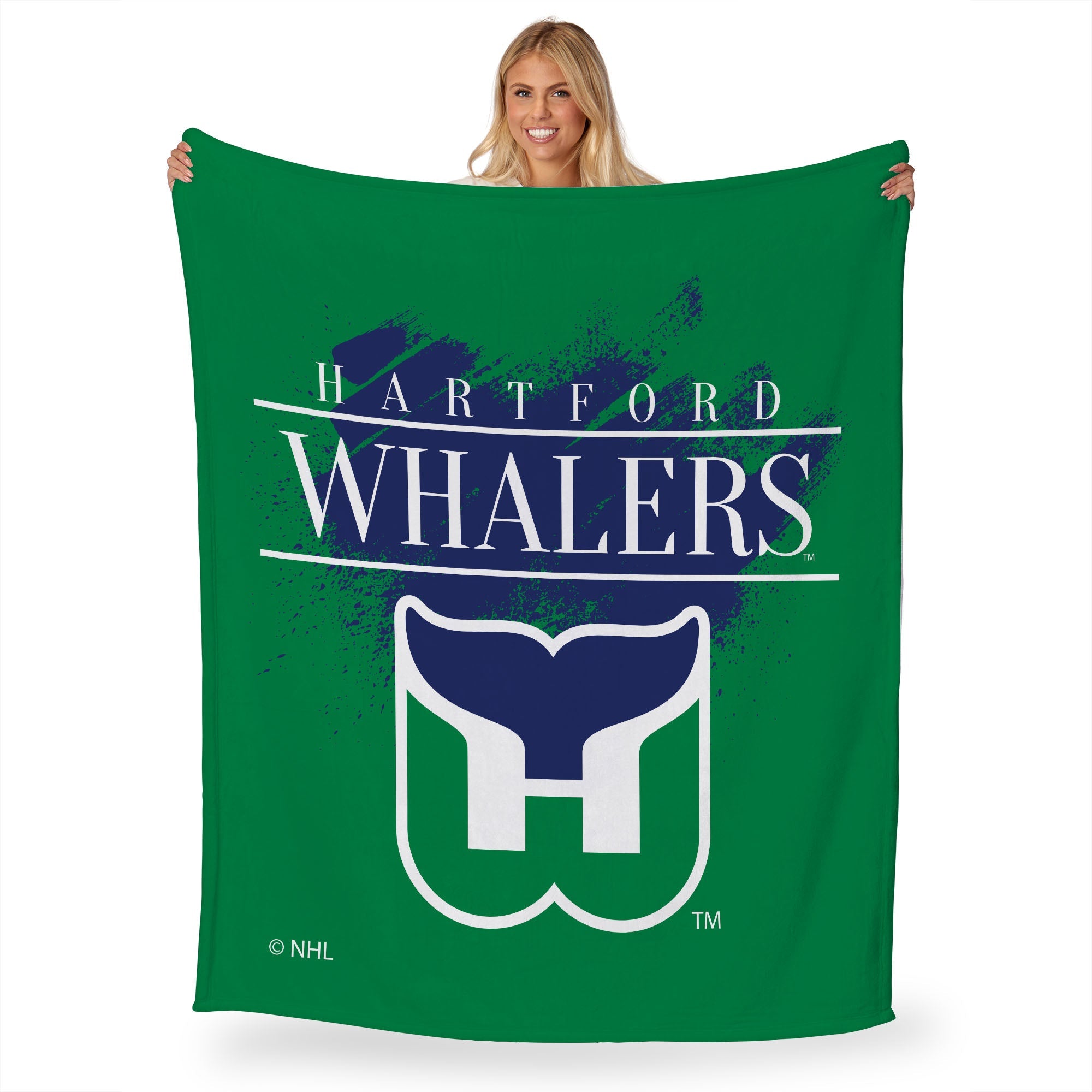 NHL Hartford Whalers Vintage Silk Touch Throw Blanket 50x60 Inches