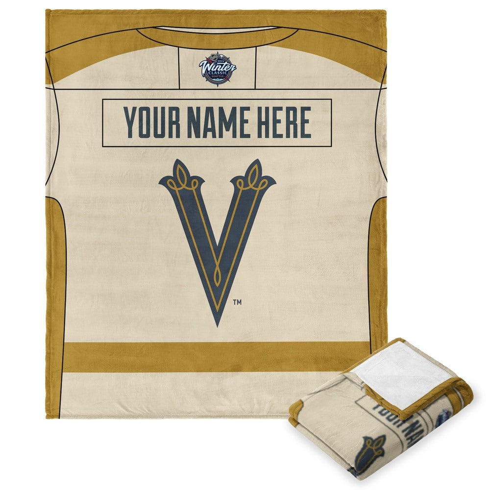 NHL Vegas Golden Knights Jersey Personalized Silk Touch Throw Blanket 50x60 Inches