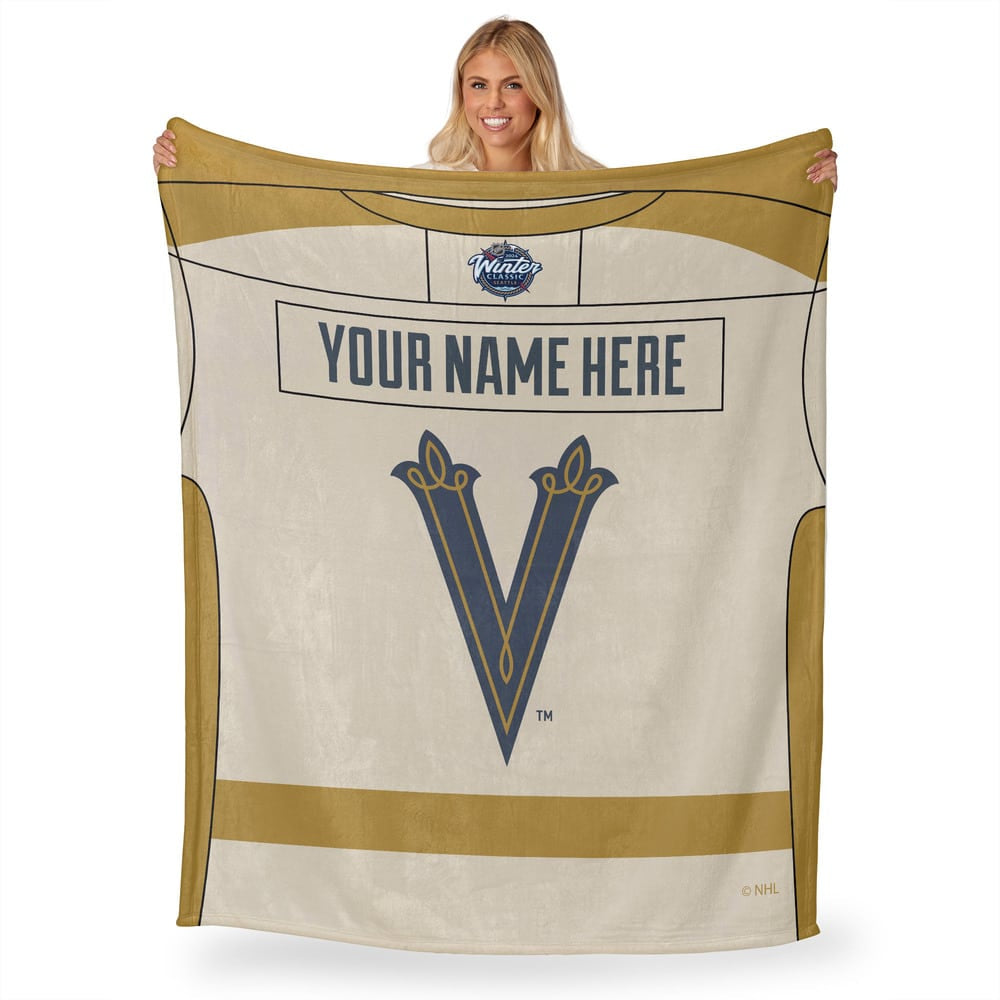 NHL Vegas Golden Knights Jersey Personalized Silk Touch Throw Blanket 50x60 Inches