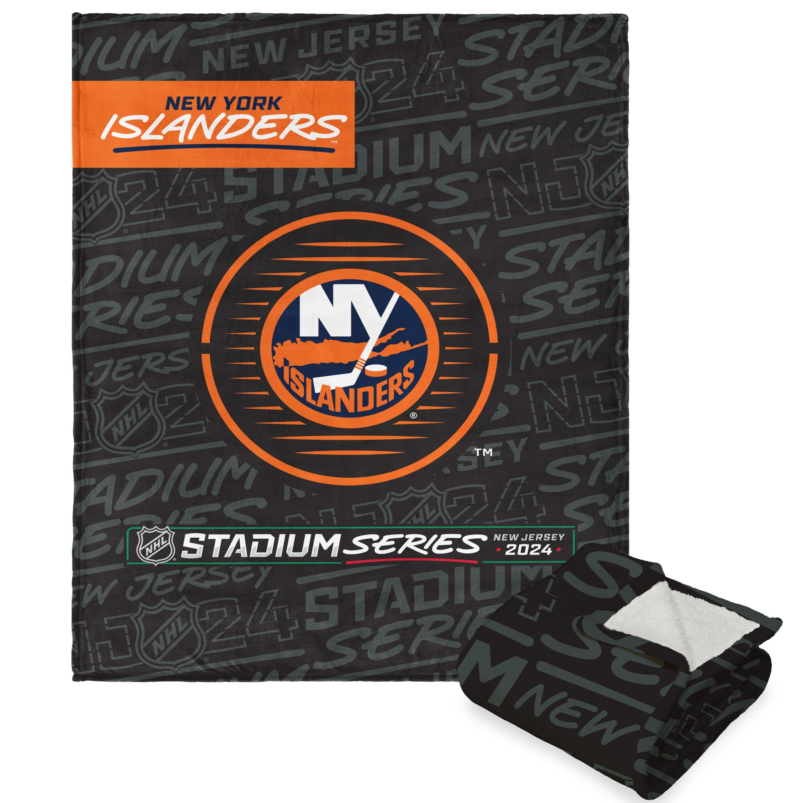 NHL New York Islanders 2024 NHLSS Turnpike Silk Touch Sherpa Throw Blanket 50x60 Inches