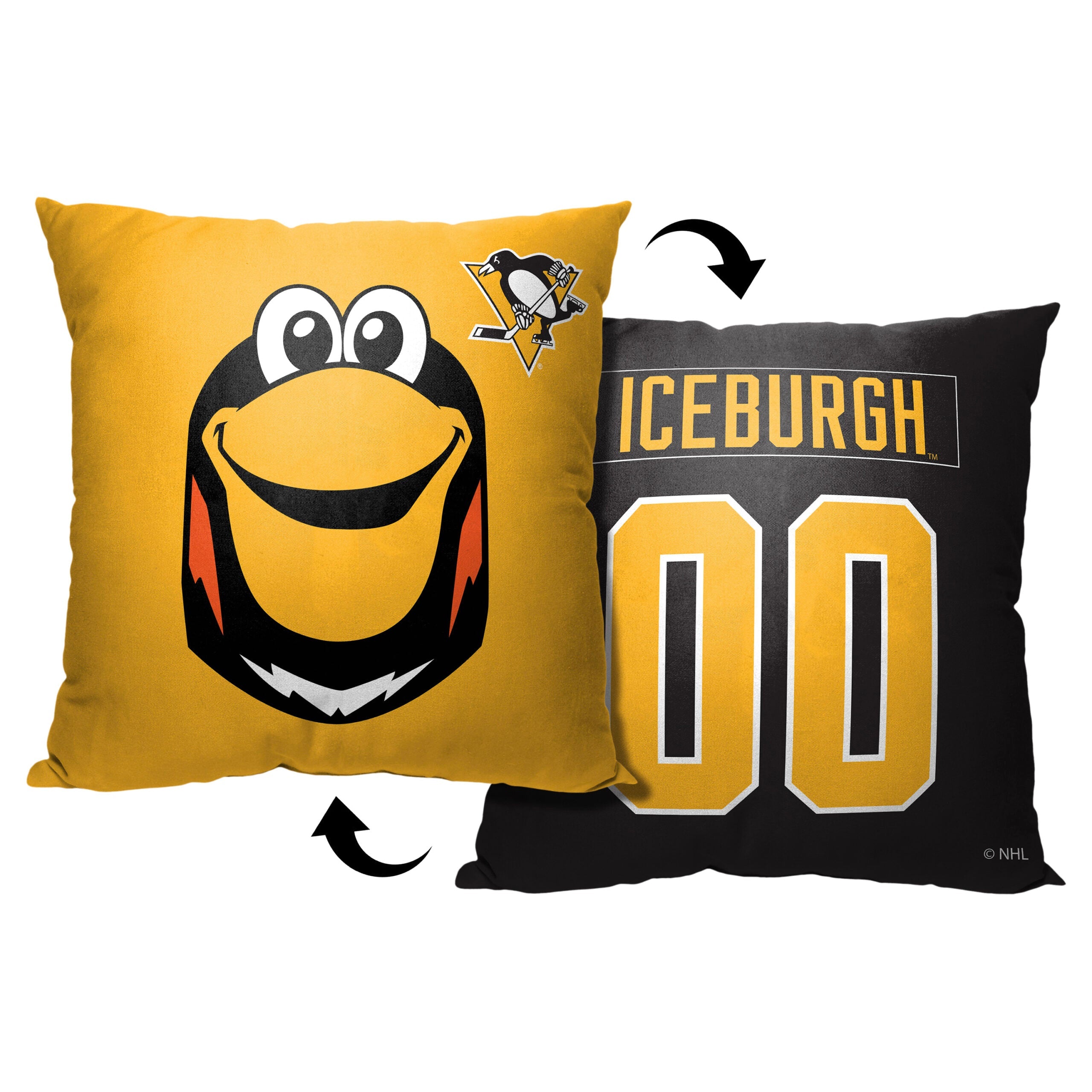 NHL Pittsburgh Penguins Mascot Love Throw Pillow 18x18 Inches