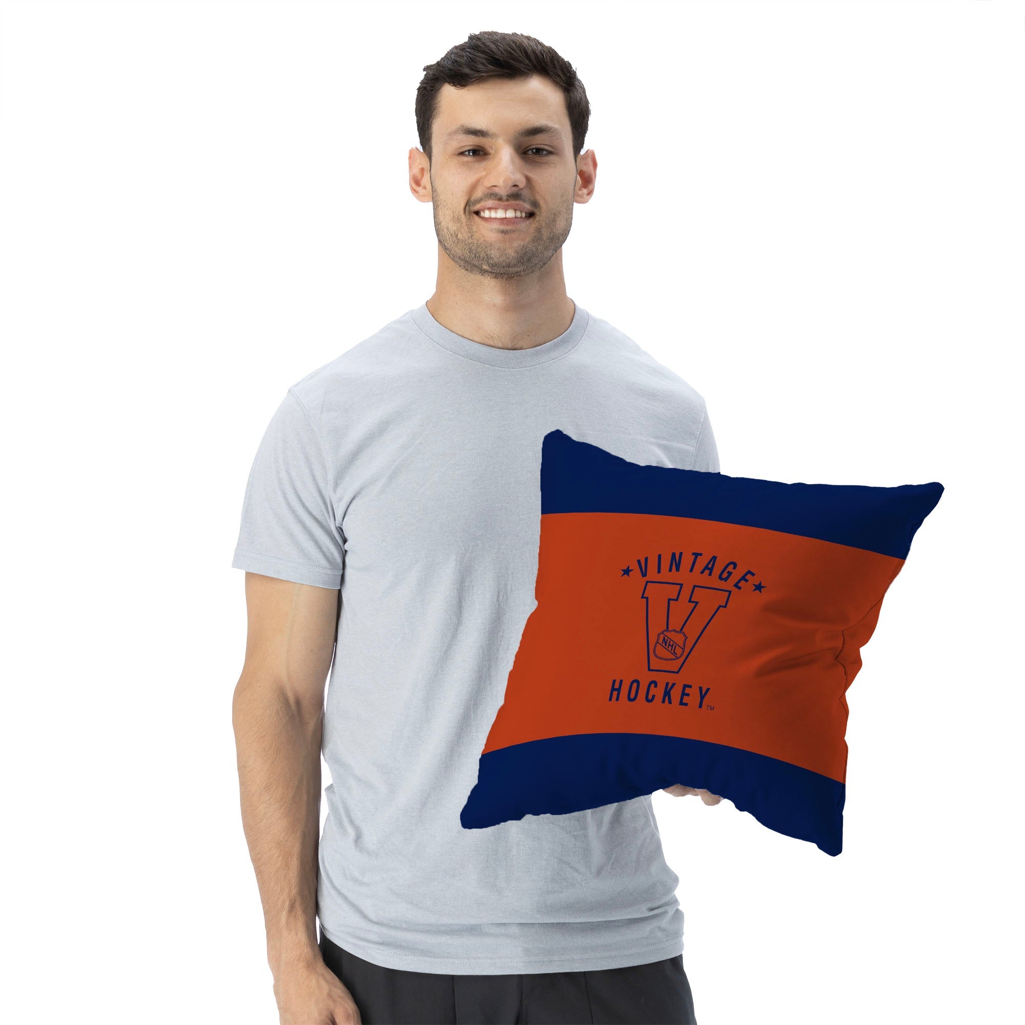 Edmonton Oilers NHL Vintage Logo Throw Pillow 18X18