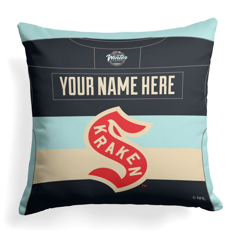 NHL Seattle Kraken 2024 Winter Classic Personalized Throw Pillow 18x18 Inches