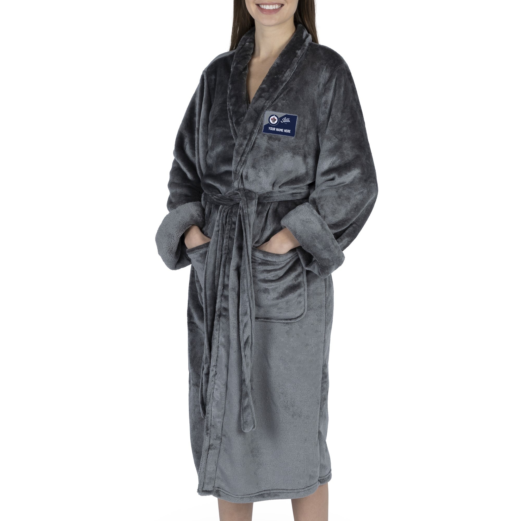 Winnipeg Jets NHL Charcoal S/M Personalized Robe