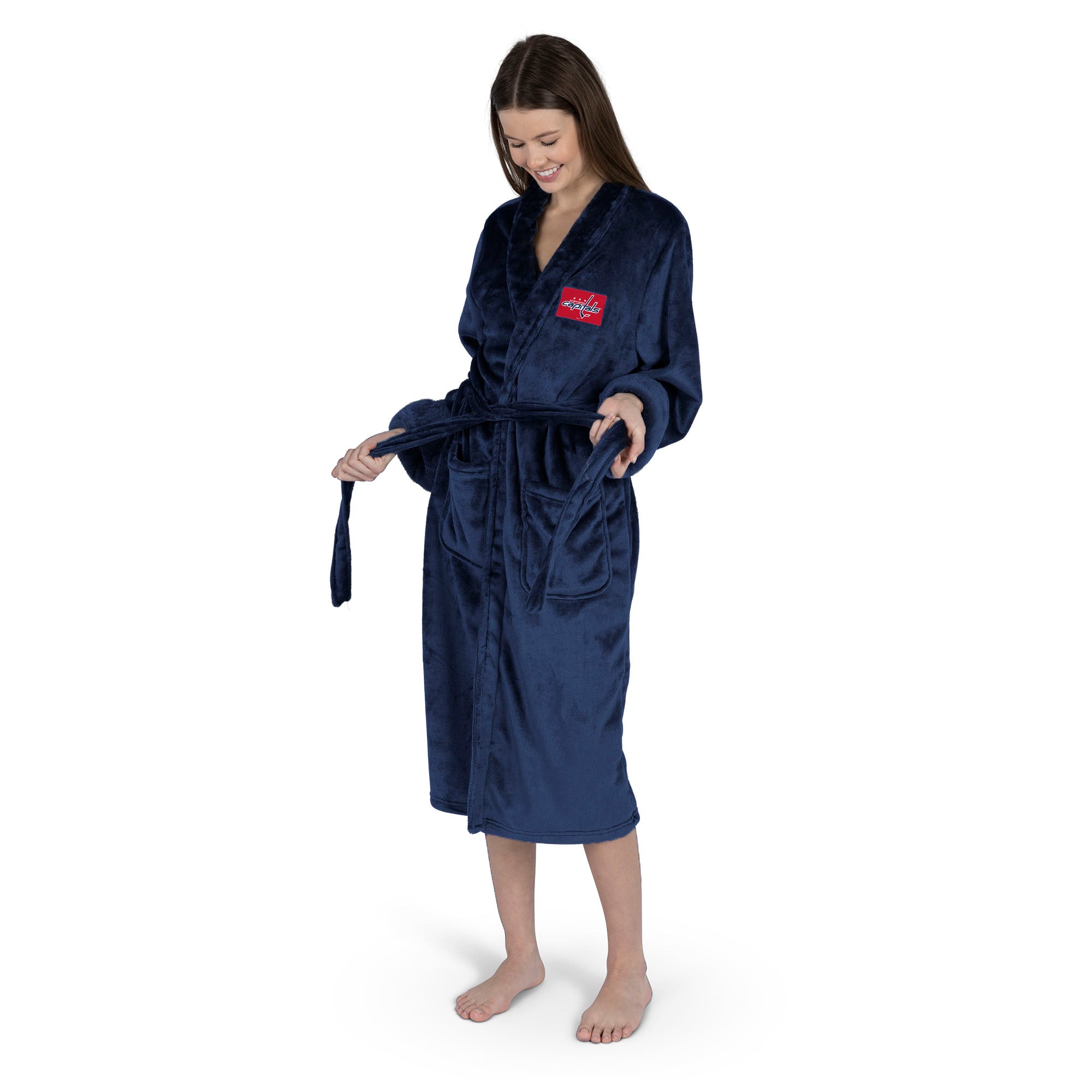 Washington Capitals NHL Navy Snipe S/M Silk Touch Bathrobe 23X41 Inches