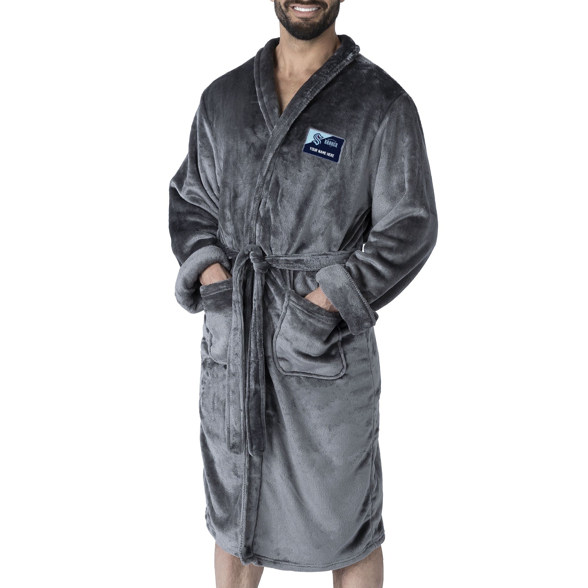 Seattle Kraken NHL Charcoal L/XL Personalized Robe