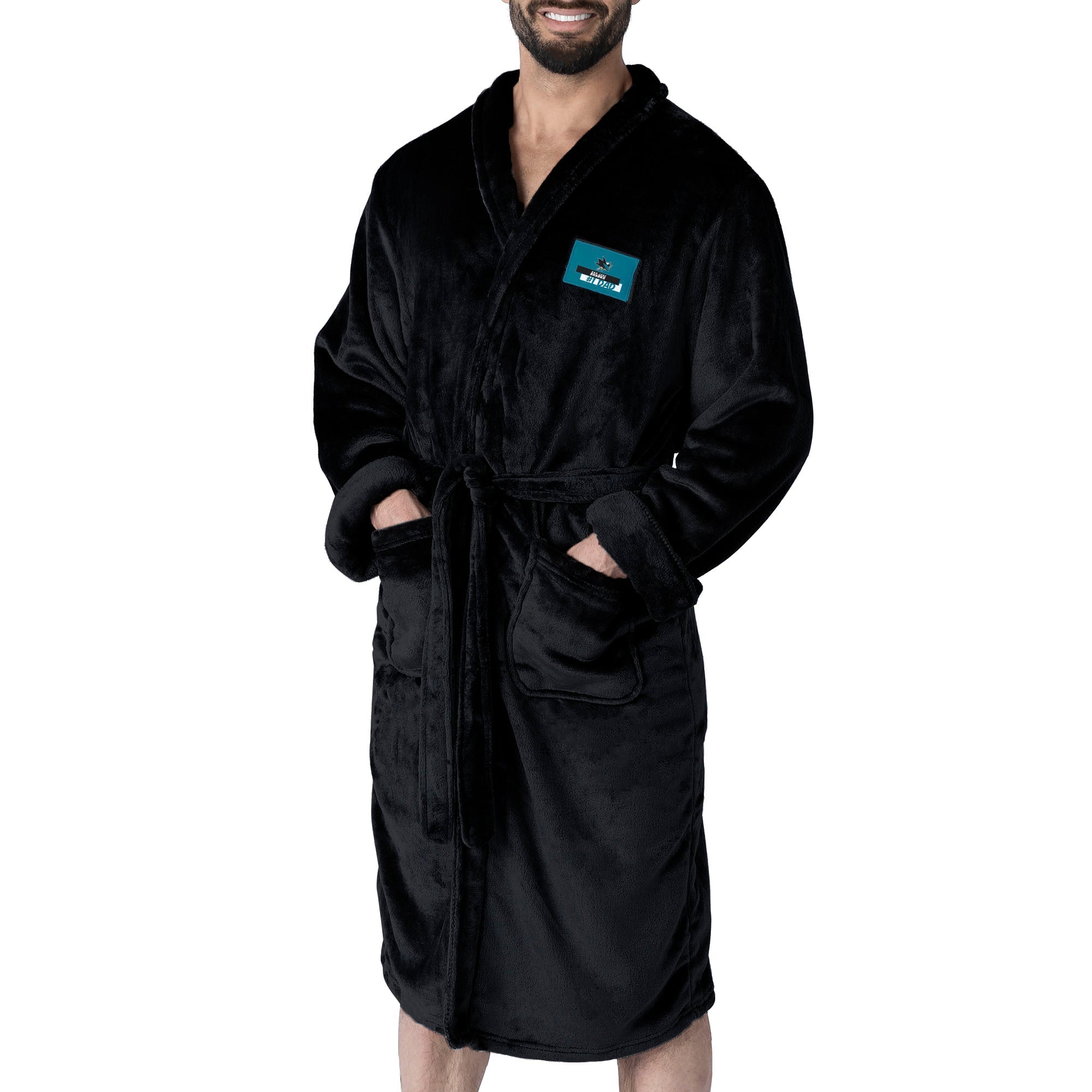 San Jose Sharks #1 Dad Silk Touch Robe L/XL Black