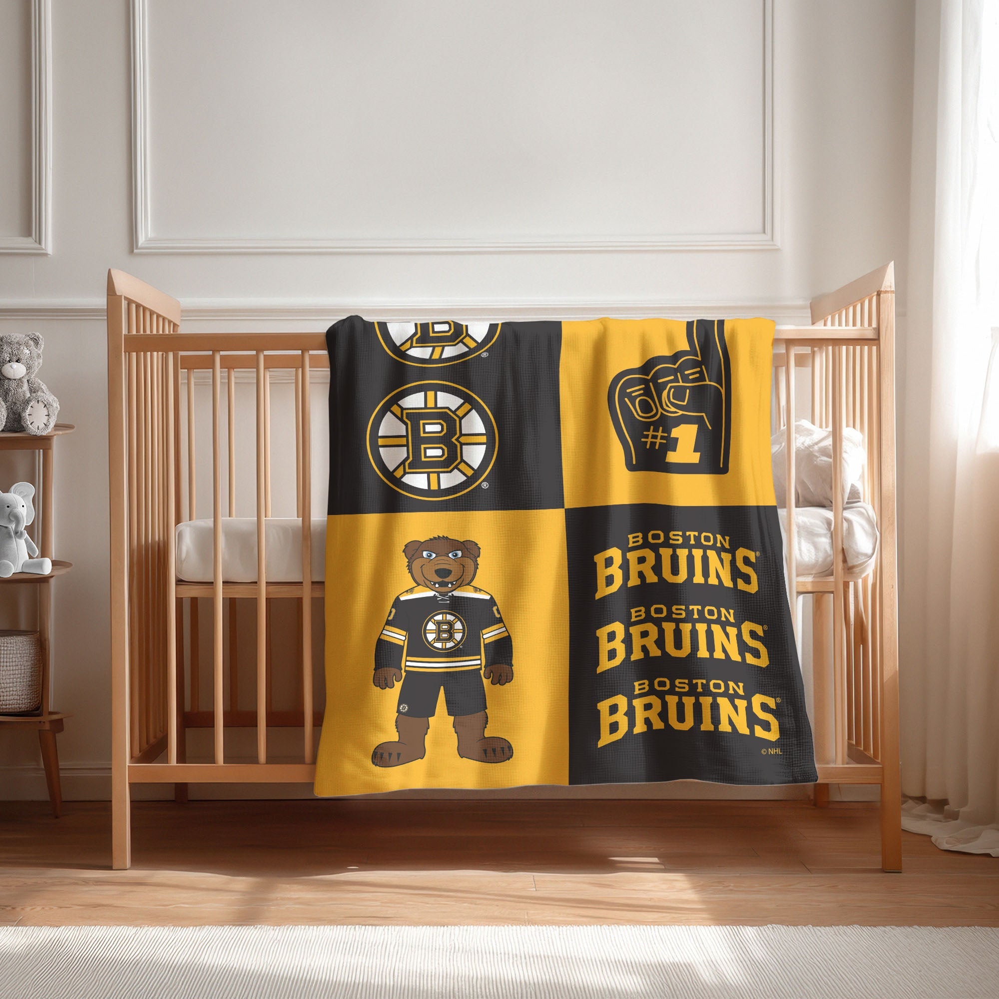 Boston Bruins NHL Domino Swaddle Blanket 40x50 inches
