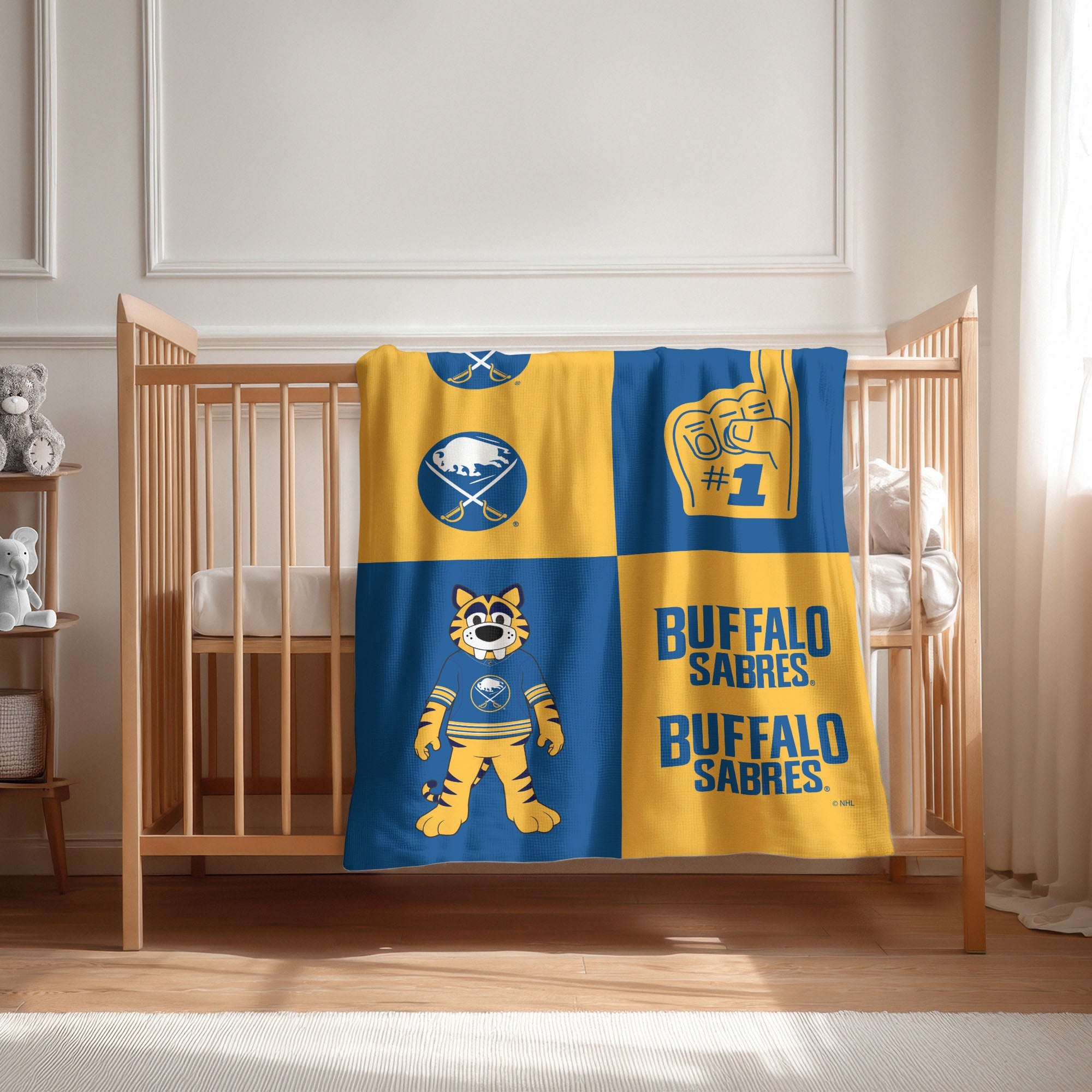 Buffalo Sabres NHL Domino Swaddle Blanket 40x50 inches