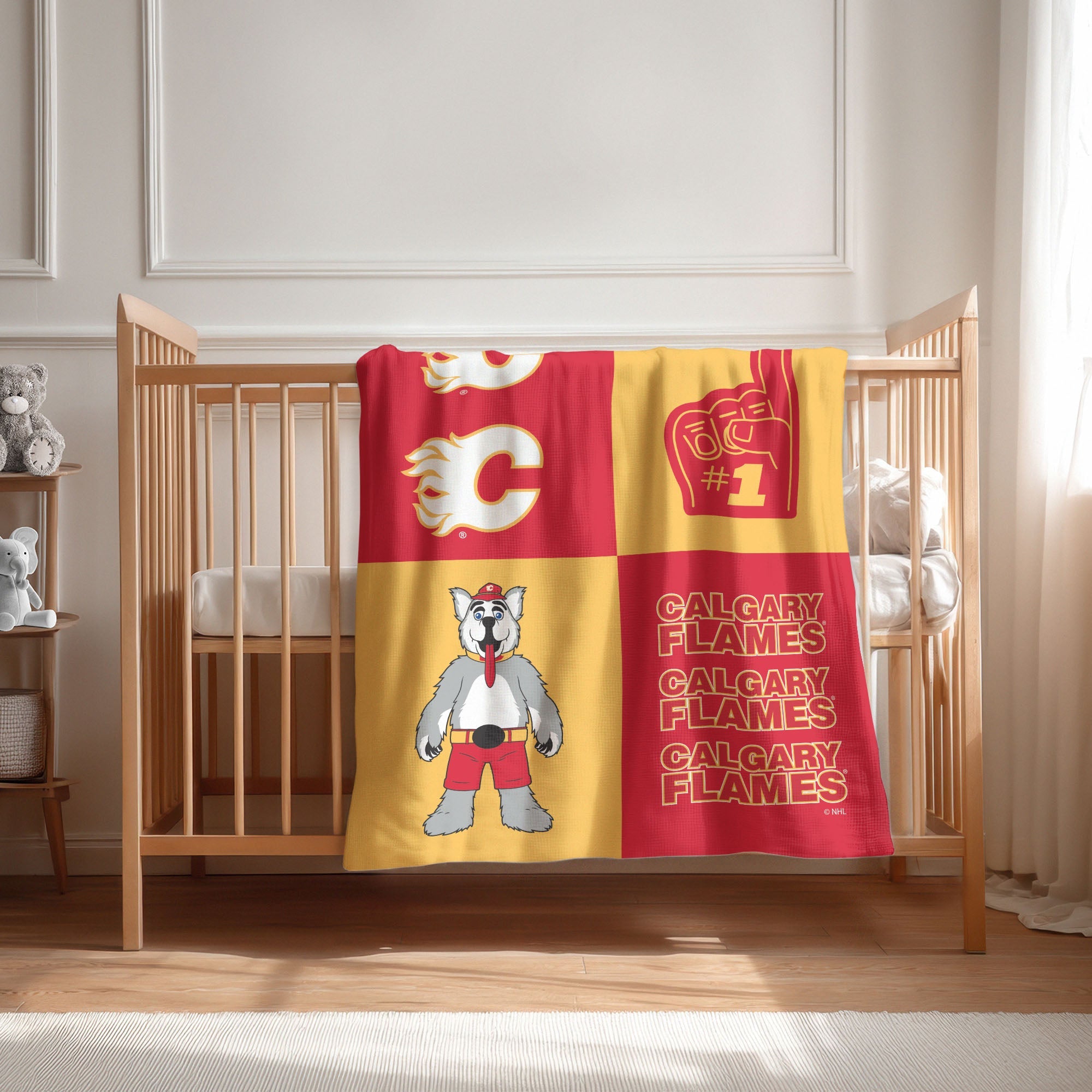 Calgary Flames NHL Domino Swaddle Blanket 40x50 inches