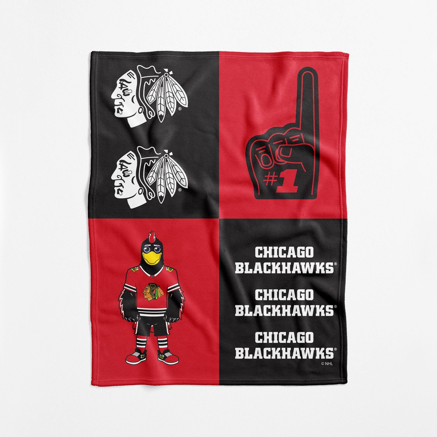 Chicago Blackhawks NHL Domino Swaddle Blanket 40x50 inches