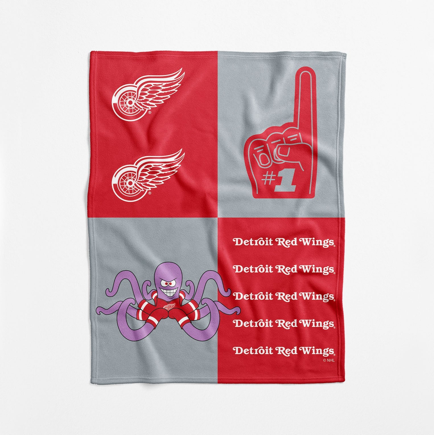 Detroit Red Wings NHL Domino Swaddle Blanket 40x50 inches