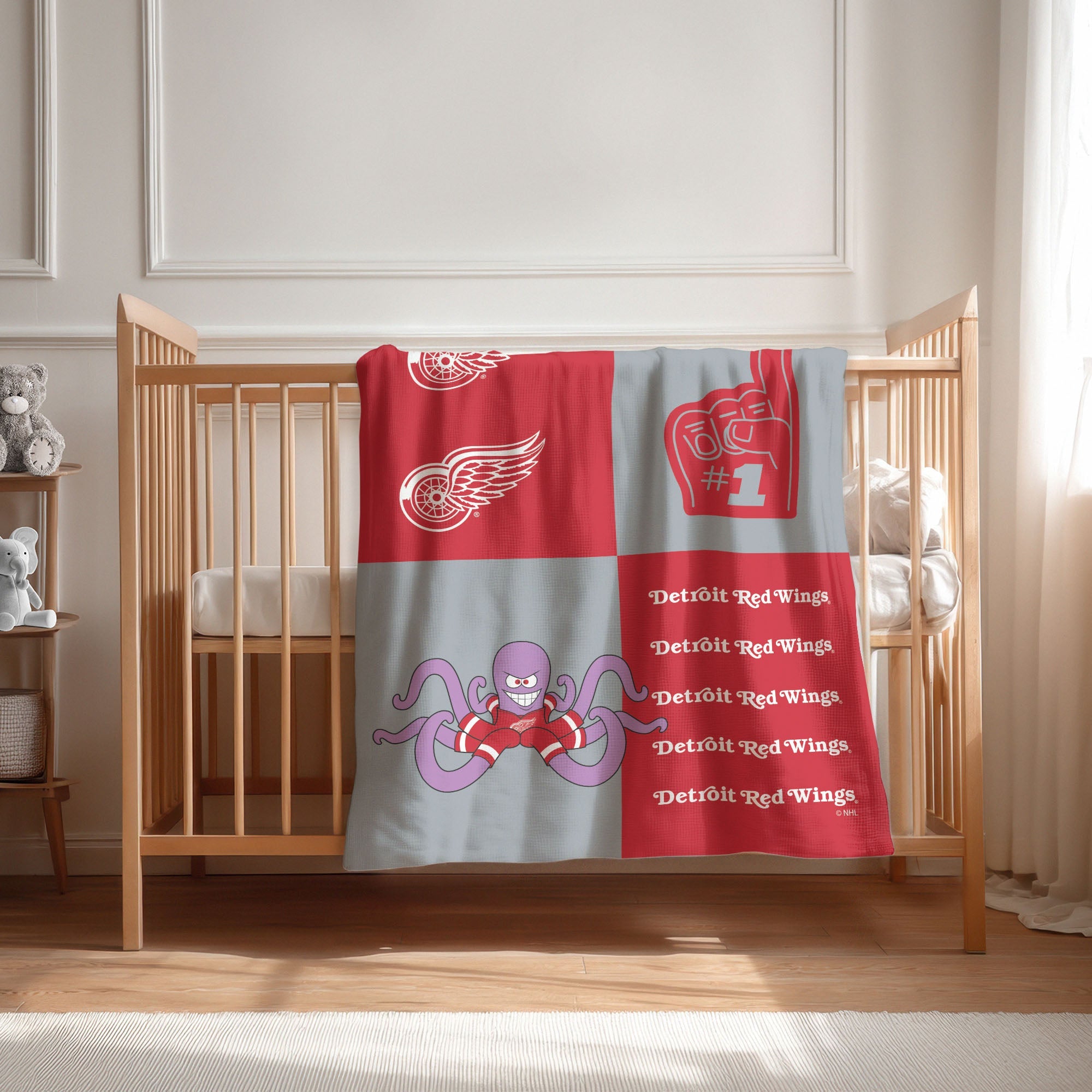 Detroit Red Wings NHL Domino Swaddle Blanket 40x50 inches