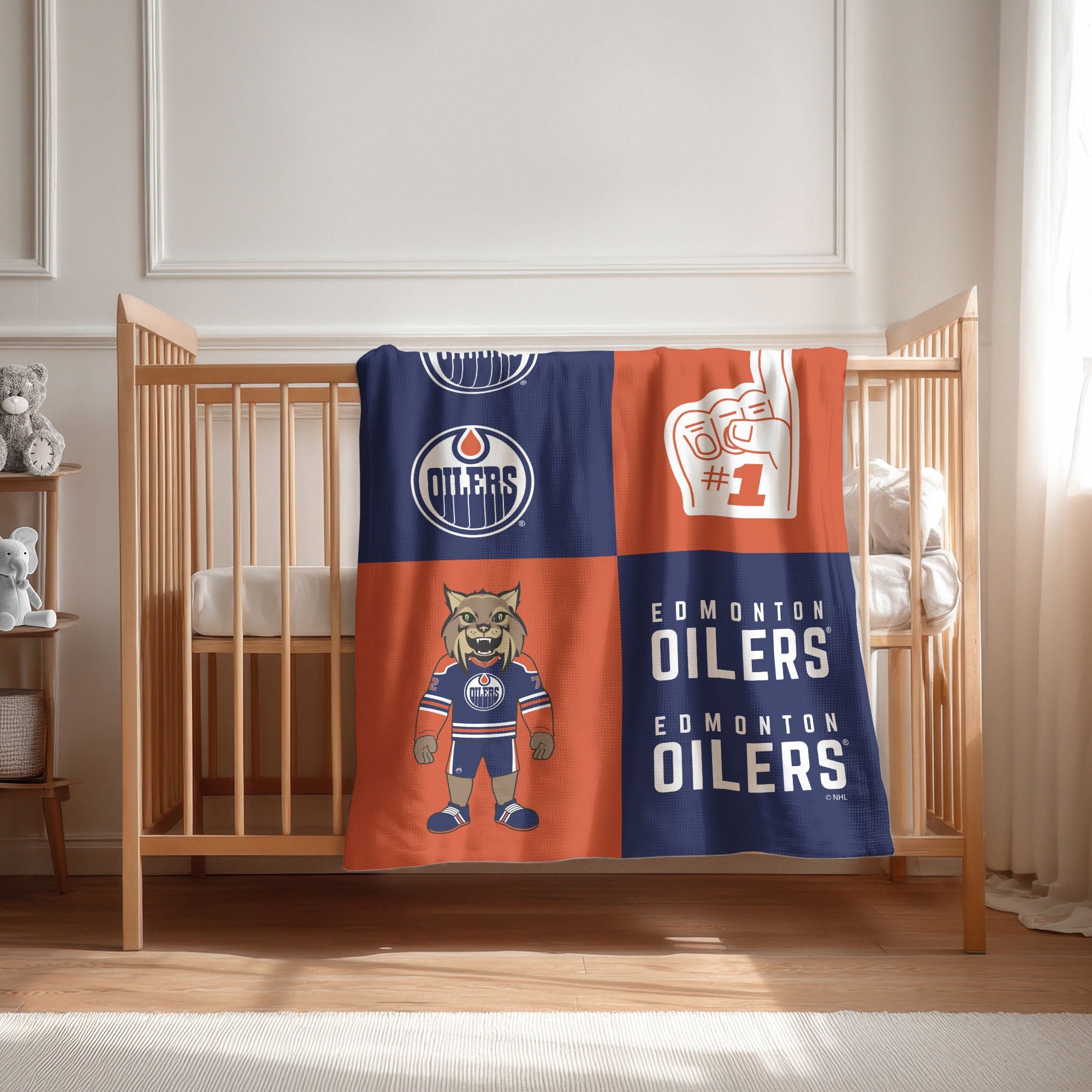 Edmonton Oilers NHL Domino Swaddle Blanket 40x50 inches