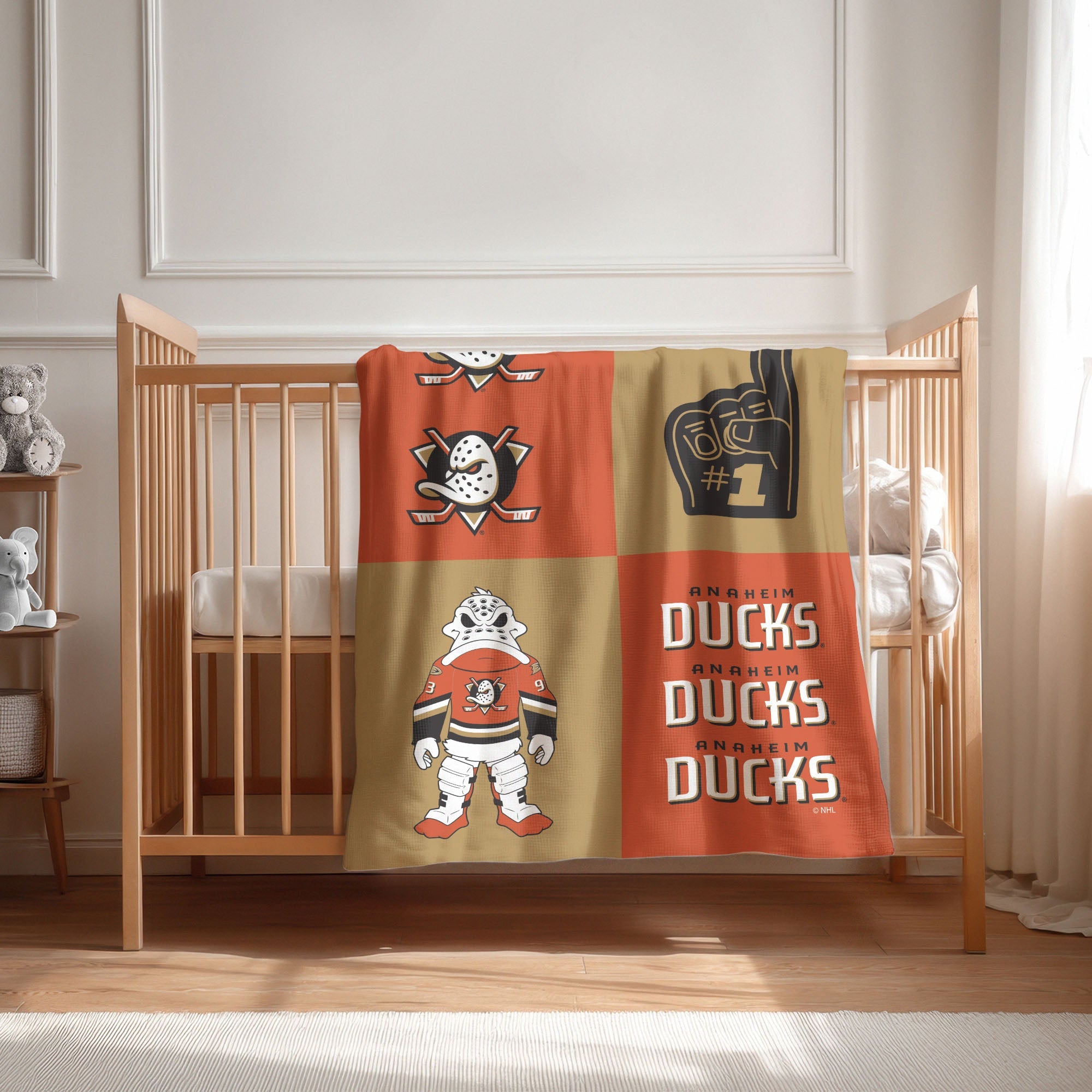 Anaheim Ducks NHL Domino Swaddle Blanket 40x50 inches