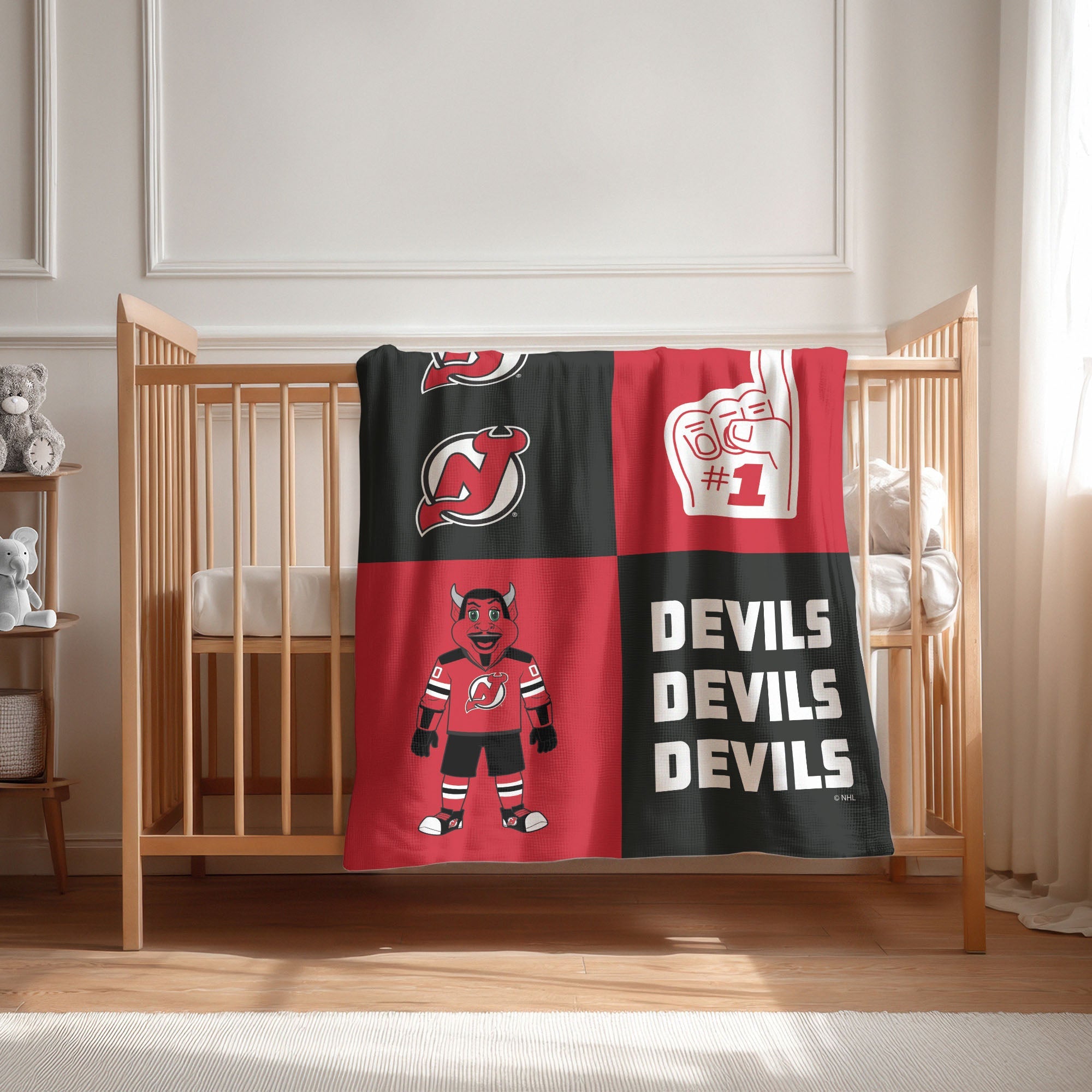 New Jersey Devils NHL Domino Swaddle Blanket 40x50 inches