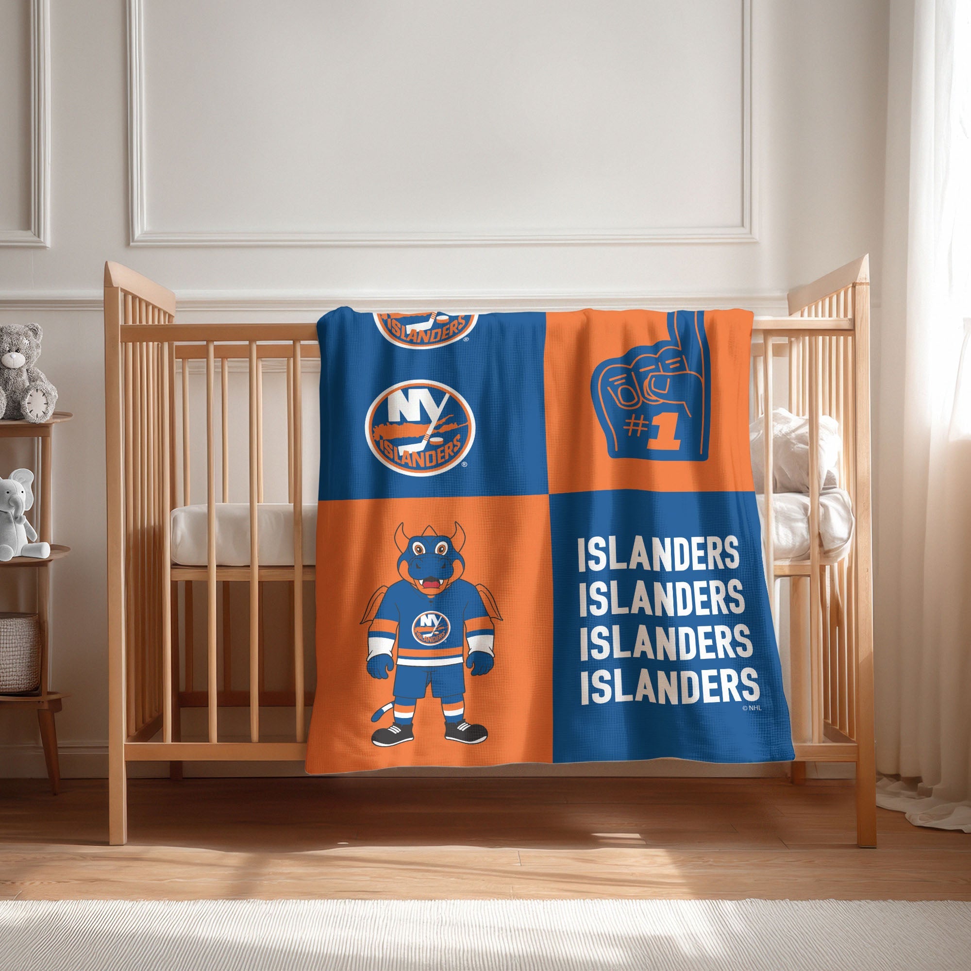 New York Islanders NHL Domino Swaddle Blanket 40x50 inches
