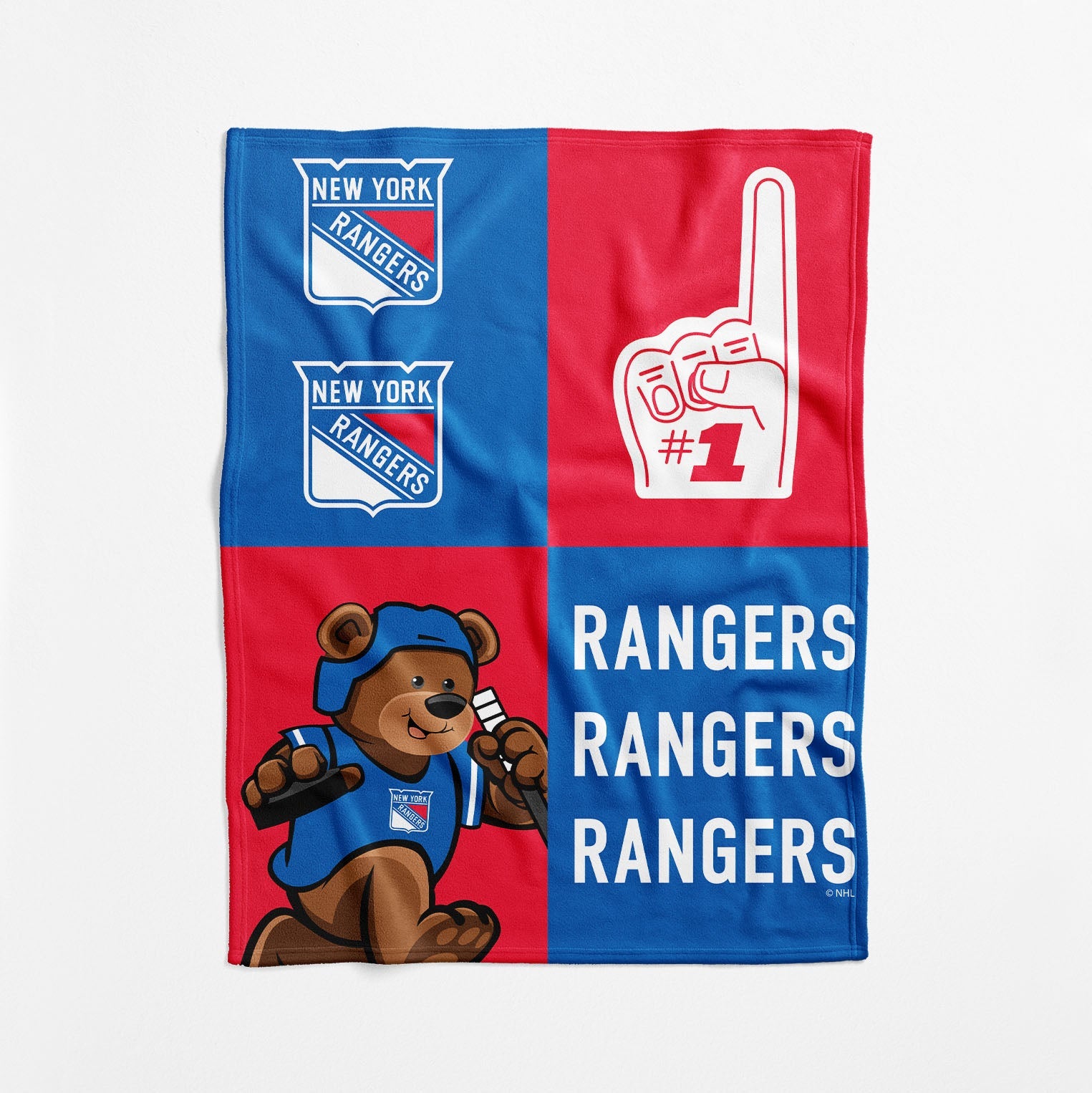 New York Rangers NHL Domino Swaddle Blanket 40x50 inches