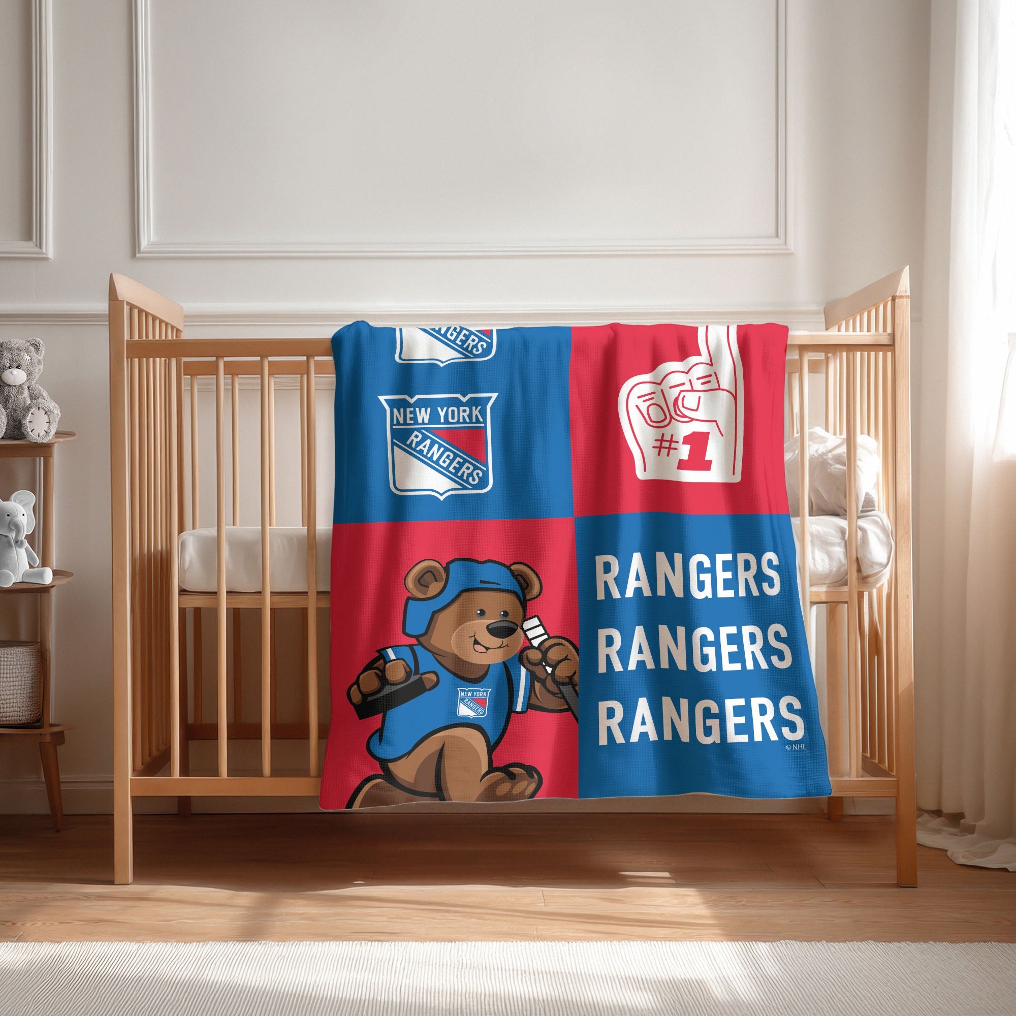 New York Rangers NHL Domino Swaddle Blanket 40x50 inches