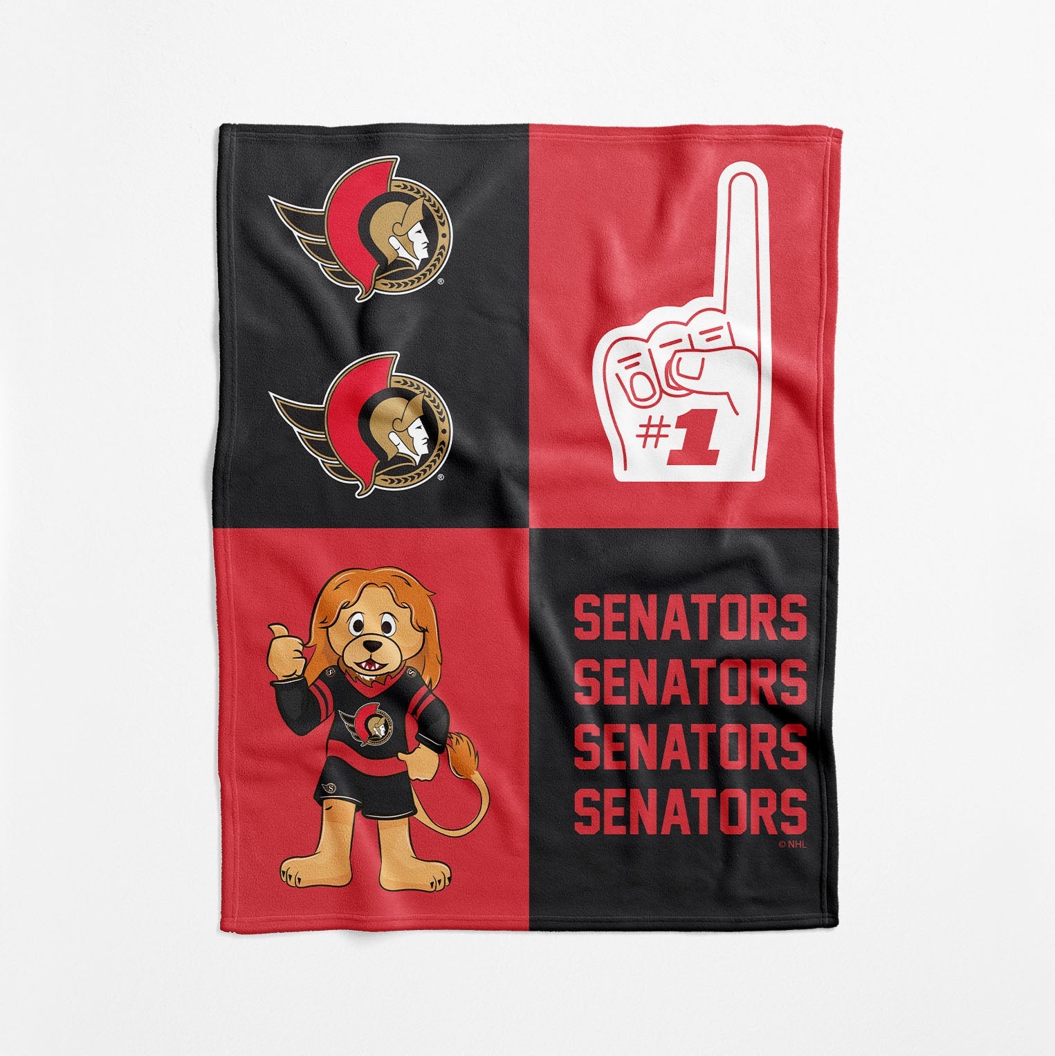 Ottawa Senators NHL Domino Swaddle Blanket 40x50 inches