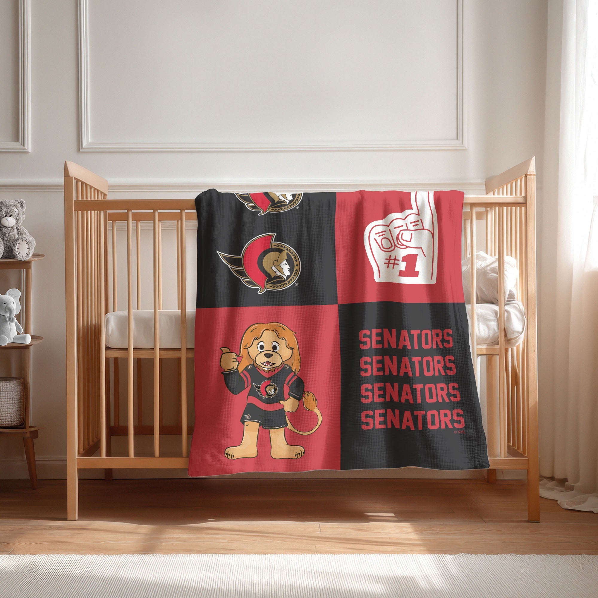 Ottawa Senators NHL Domino Swaddle Blanket 40x50 inches