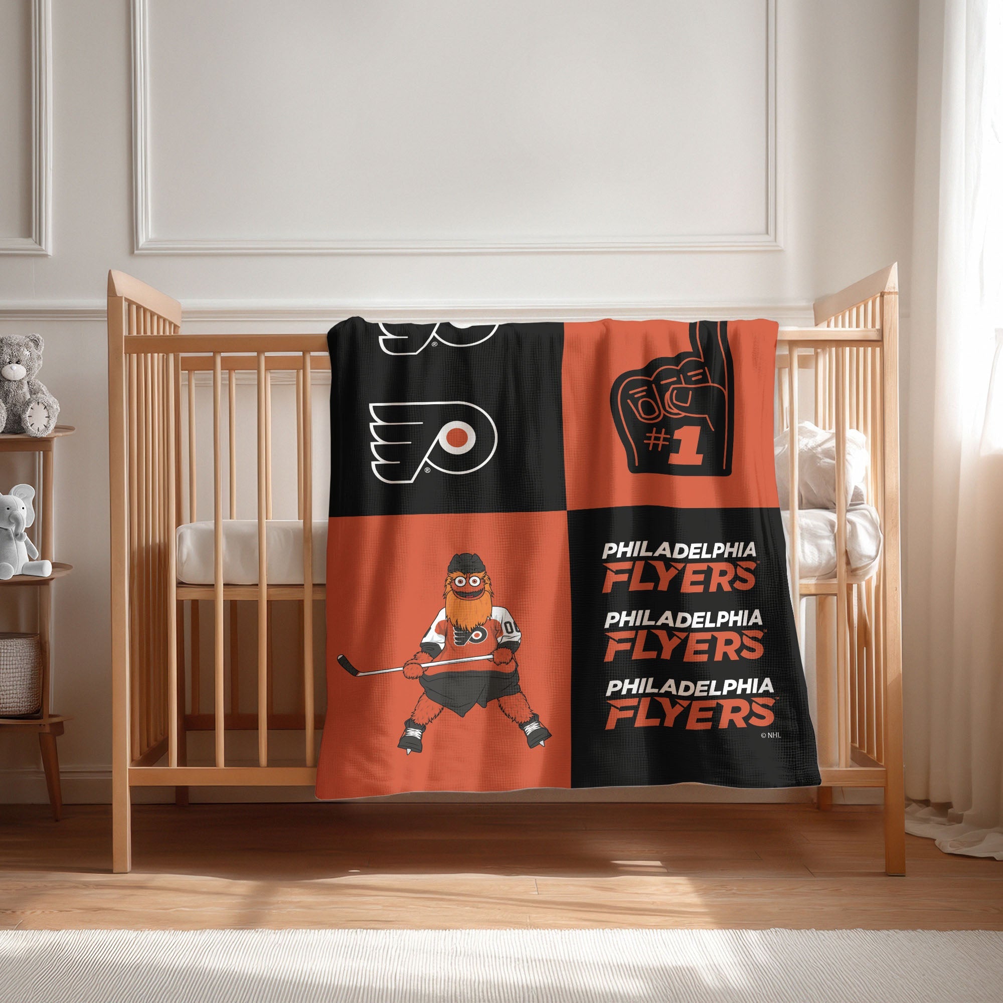 Philadelphia Flyers NHL Domino Swaddle Blanket 40x50 inches