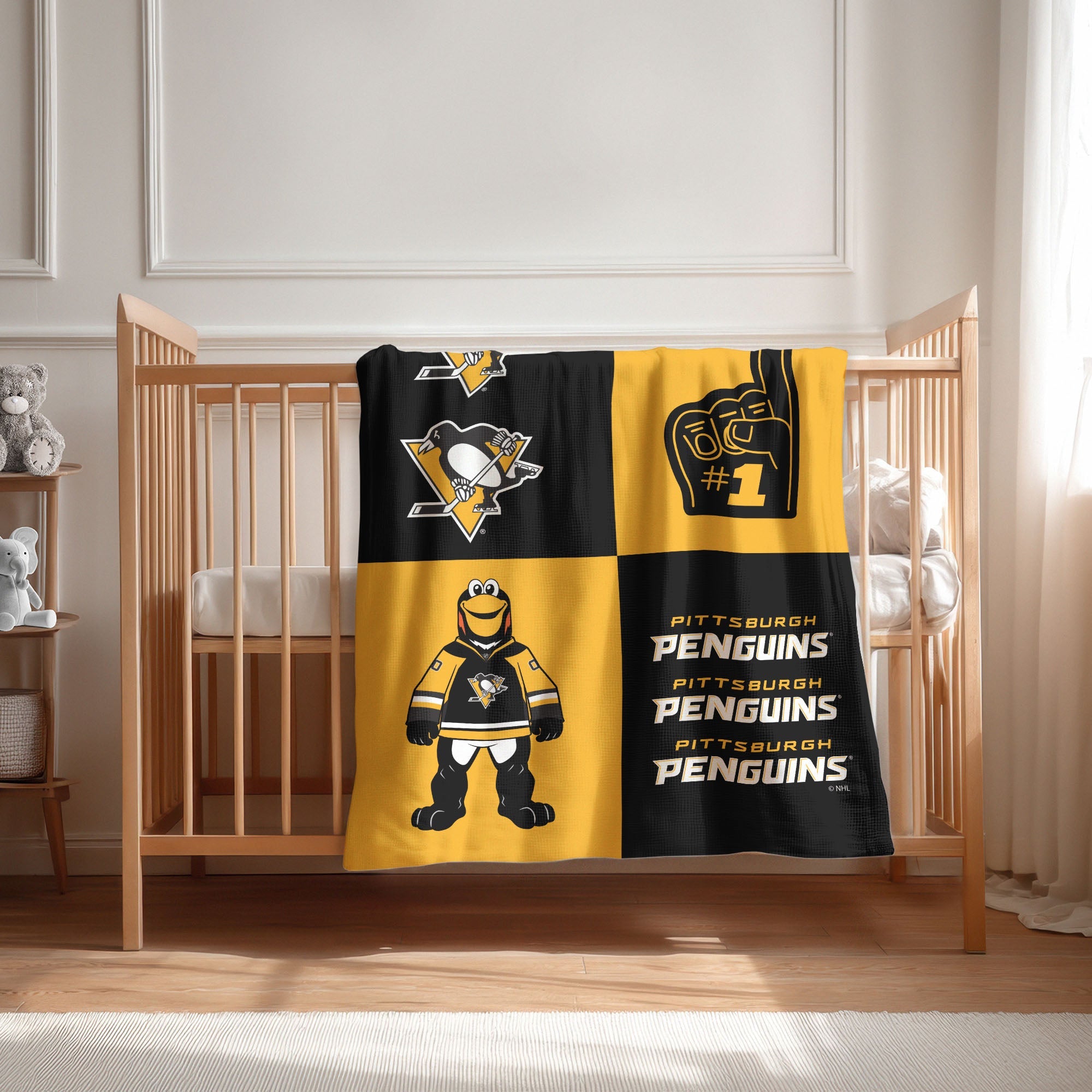 Pittsburgh Penguins NHL Domino Swaddle Blanket 40x50 inches