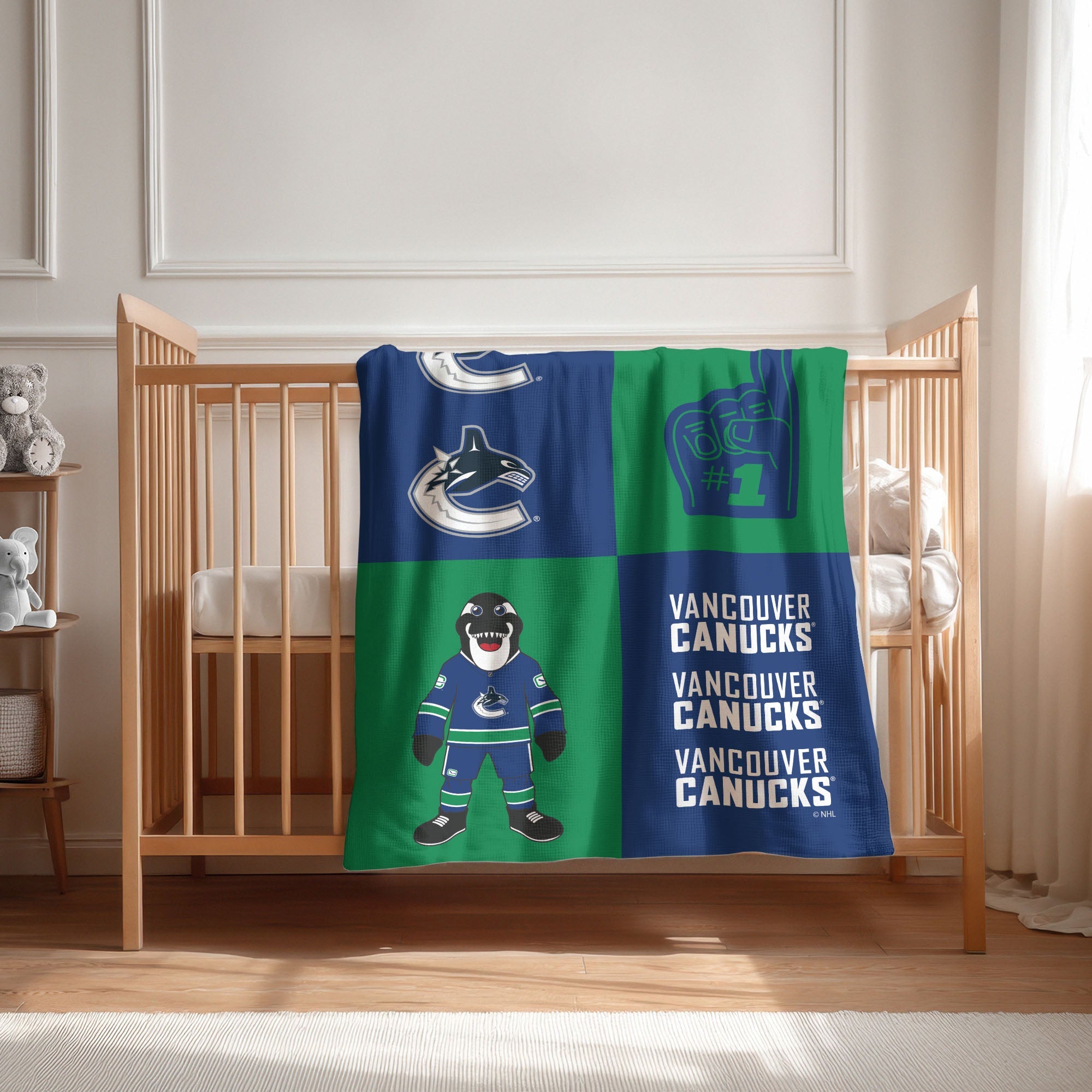 Vancouver Canucks NHL Domino Swaddle Blanket 40x50 inches