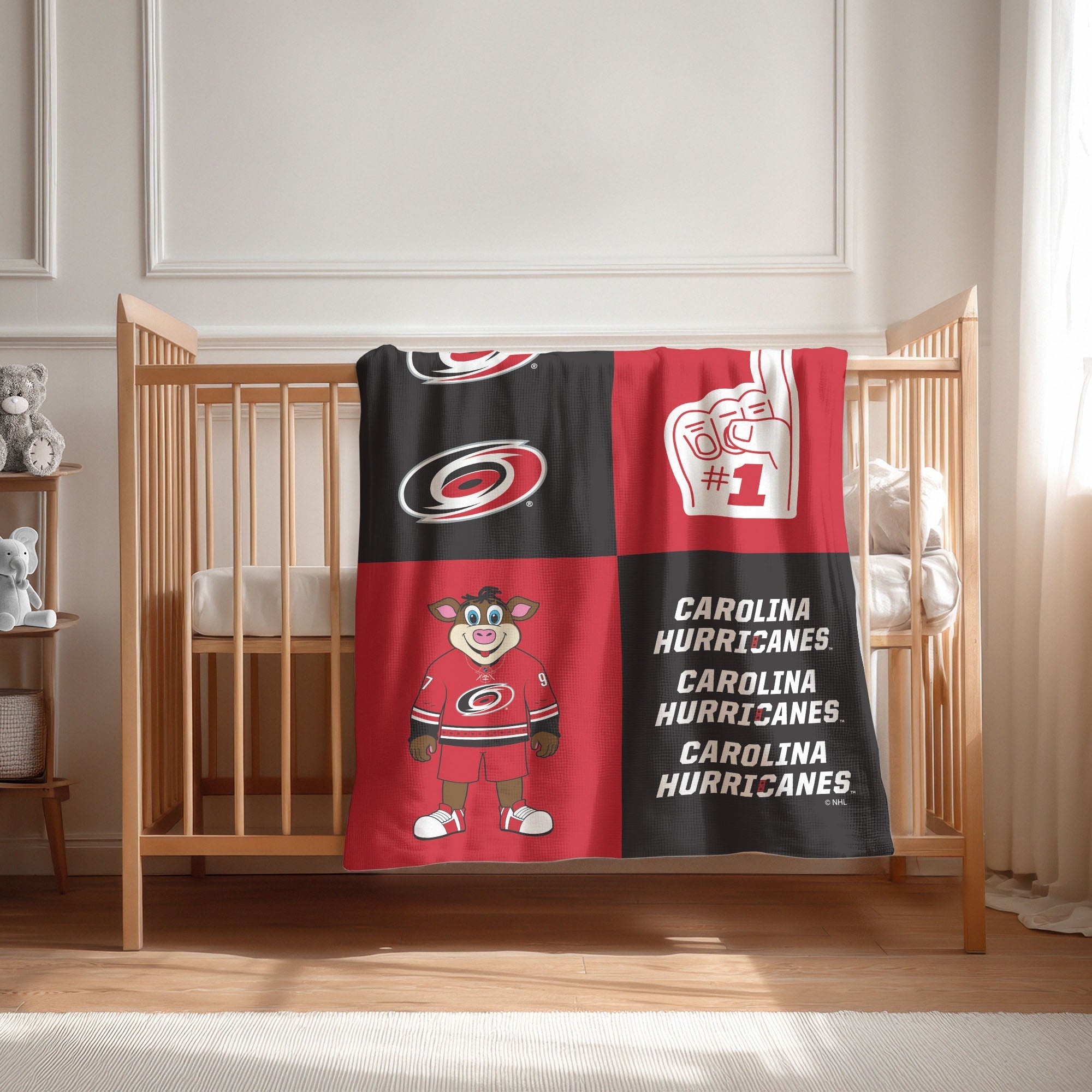 Carolina Hurricanes NHL Domino Swaddle Blanket 40x50 inches