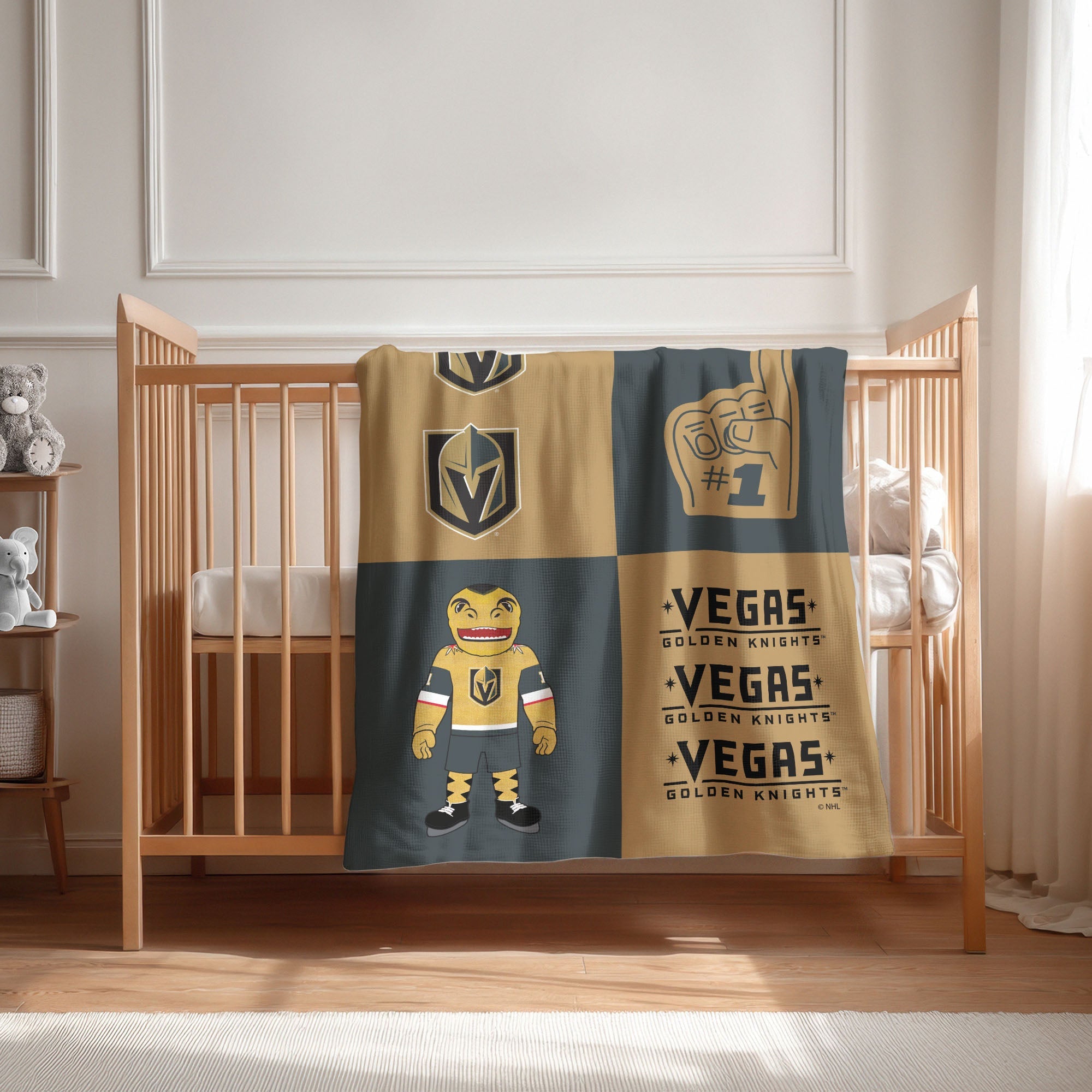 Las Vegas Golden Knights NHL Domino Swaddle Blanket 40x50 inches