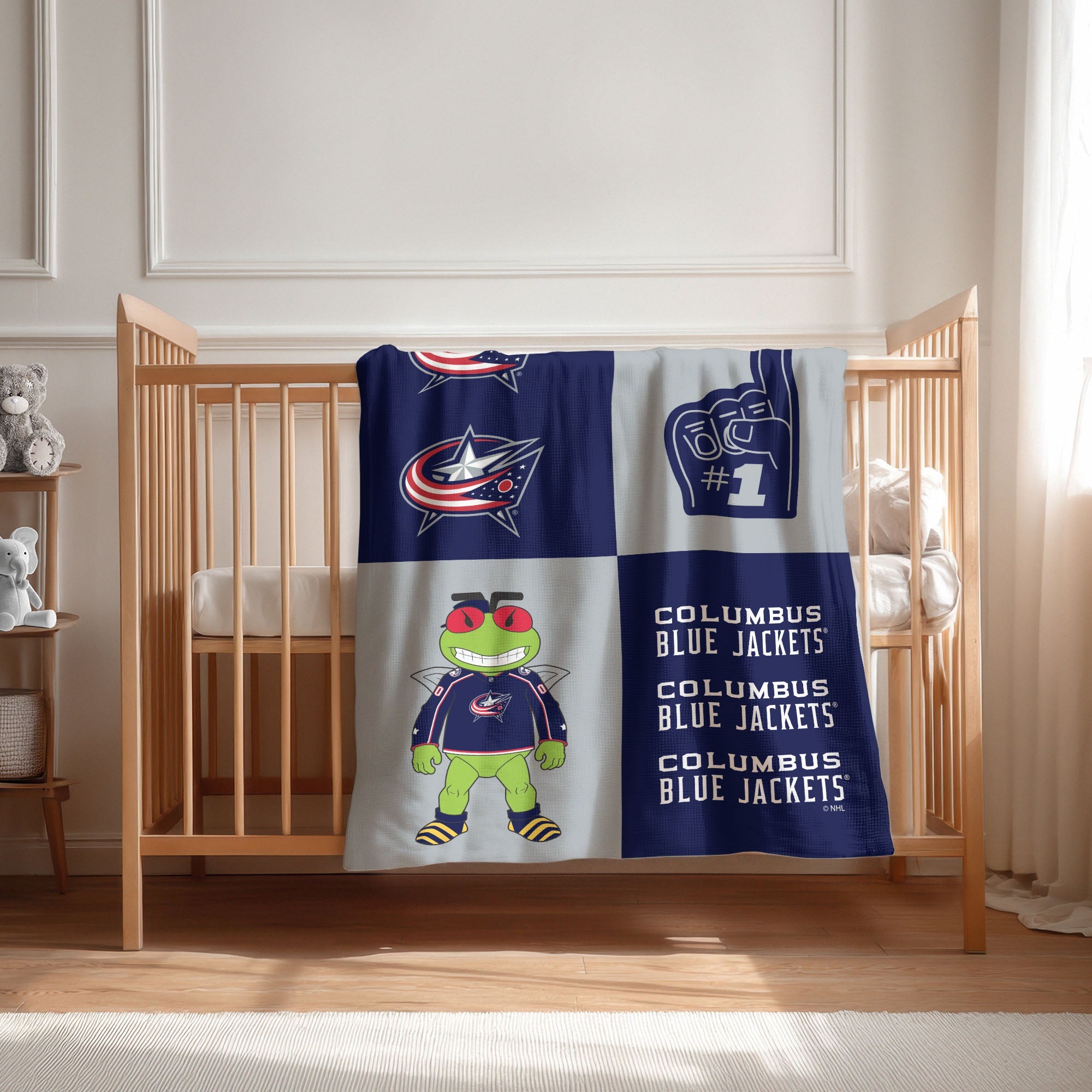 Columbus Blue Jackets NHL Domino Swaddle Blanket 40x50 inches