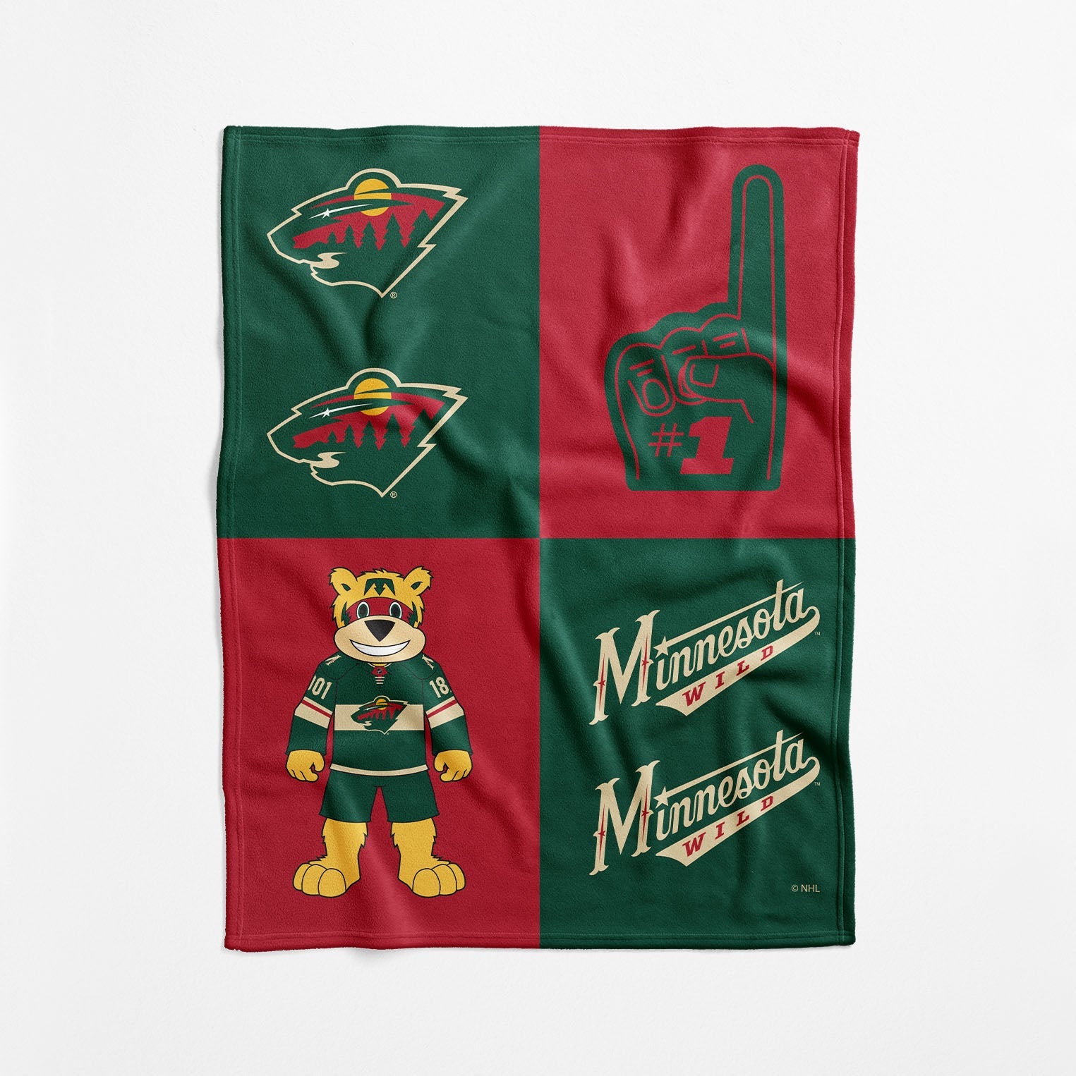 Minnesota Wild NHL Domino Swaddle Blanket 40x50 inches