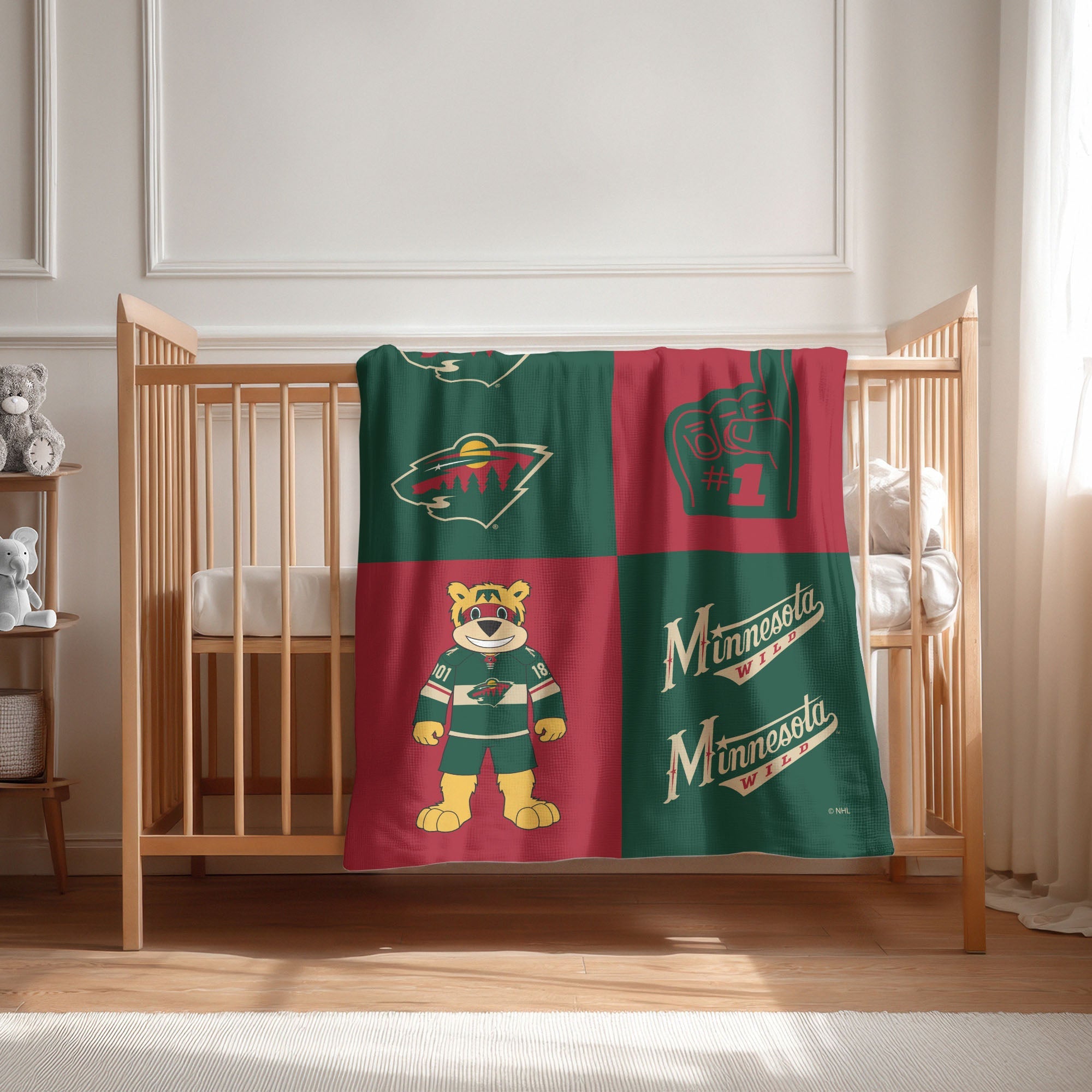 Minnesota Wild NHL Domino Swaddle Blanket 40x50 inches
