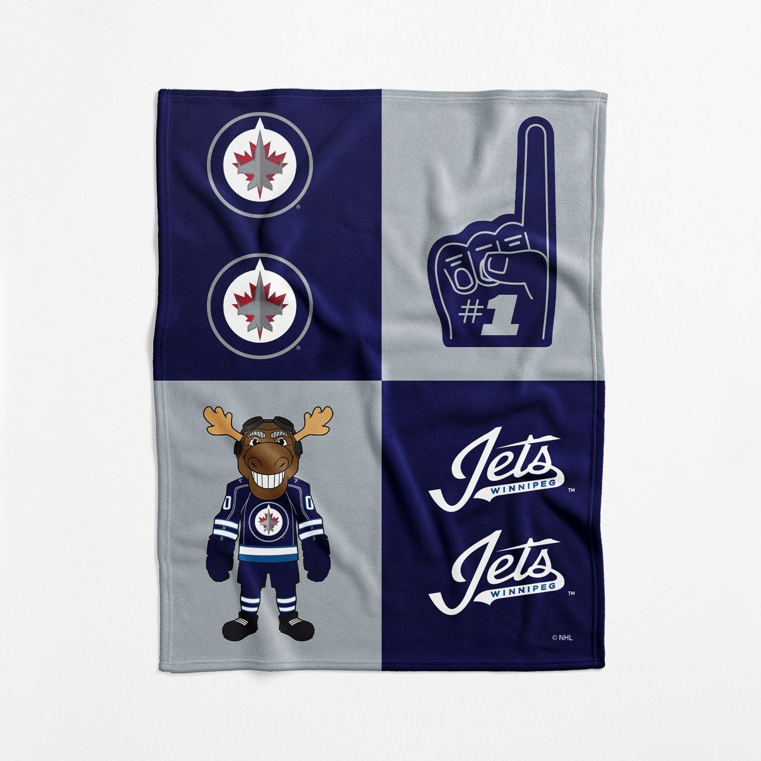 Winnipeg Jets NHL Domino Swaddle Blanket 40x50 inches