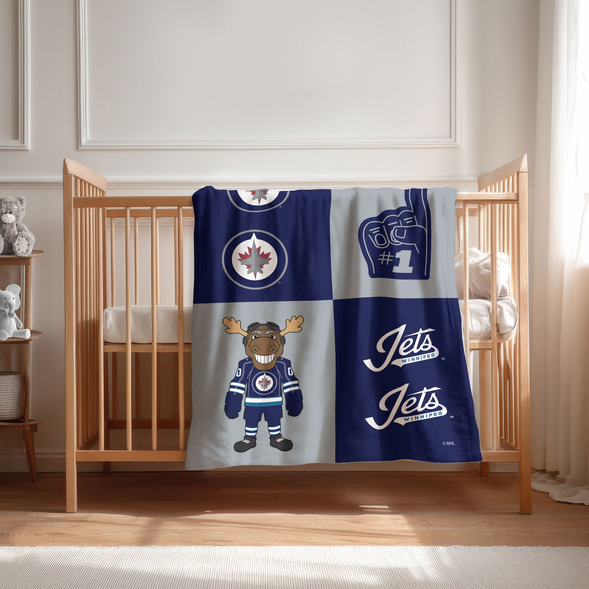Winnipeg Jets NHL Domino Swaddle Blanket 40x50 inches