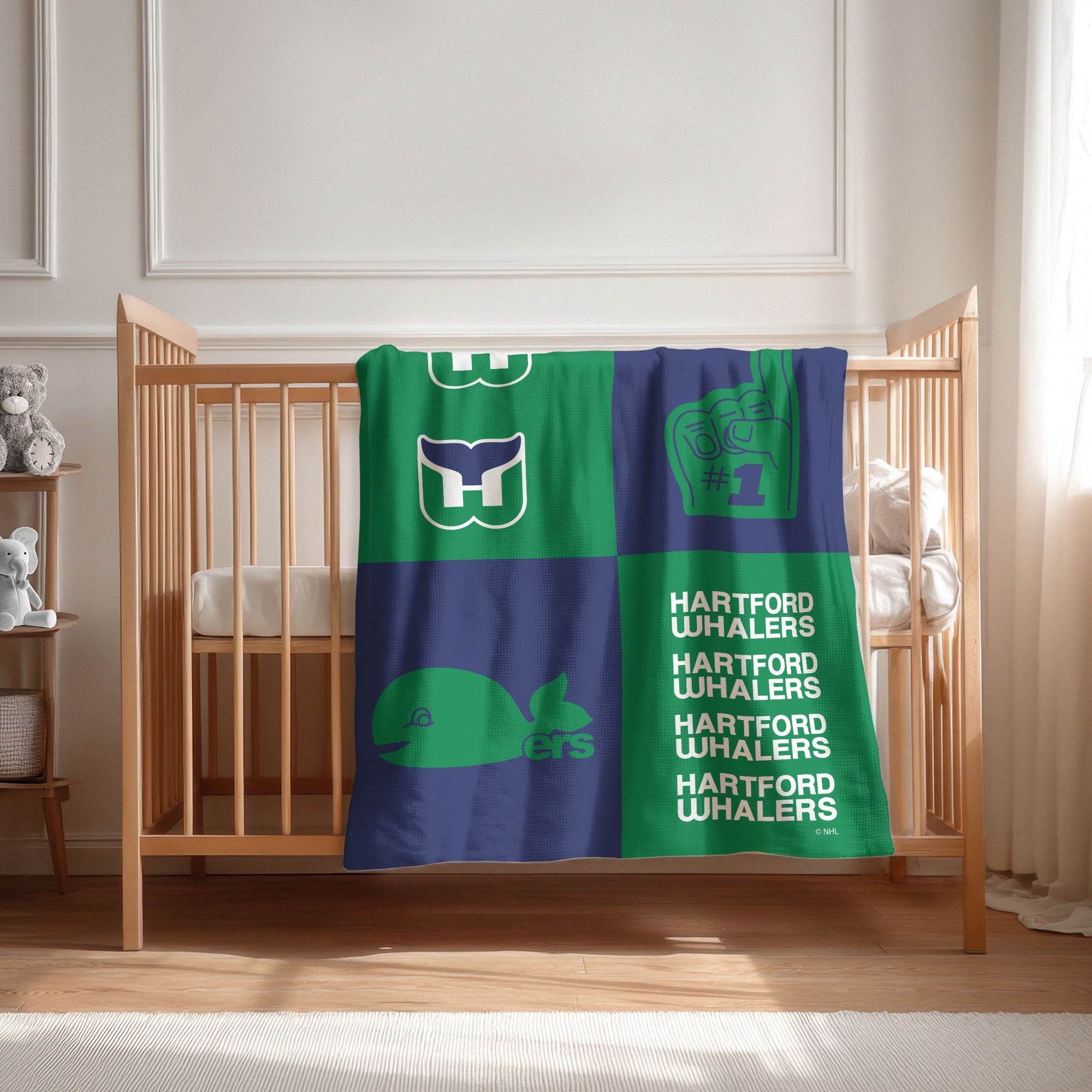 Hartford Whalers NHL Domino Swaddle Blanket 40x50 inches