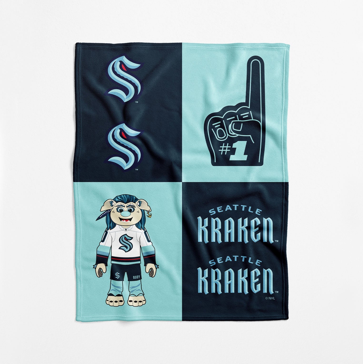 Seattle Kraken NHL Domino Swaddle Blanket 40x50 inches