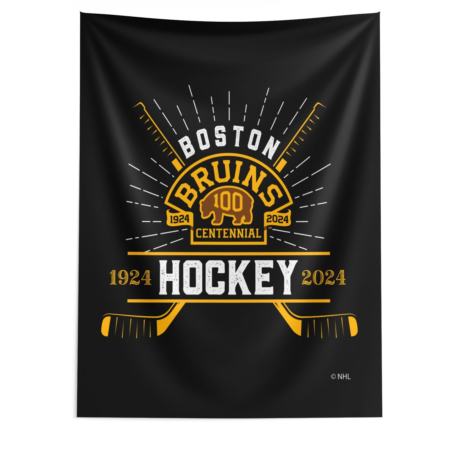 NHL Boston Bruins 100th Anniversary Fanatic Wall Hanging 50x60 Inches