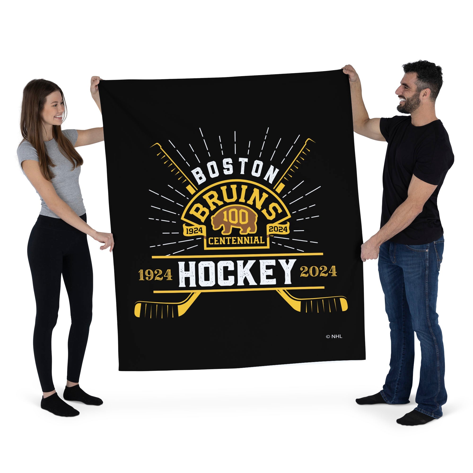 NHL Boston Bruins 100th Anniversary Fanatic Wall Hanging 50x60 Inches