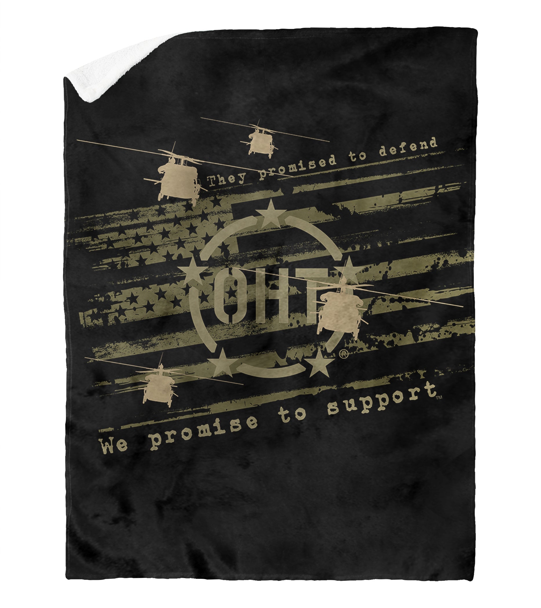 Operation Hat Trick Operation Hat Trick Formation Mink Sherpa Throw Blanket 60x80Inches