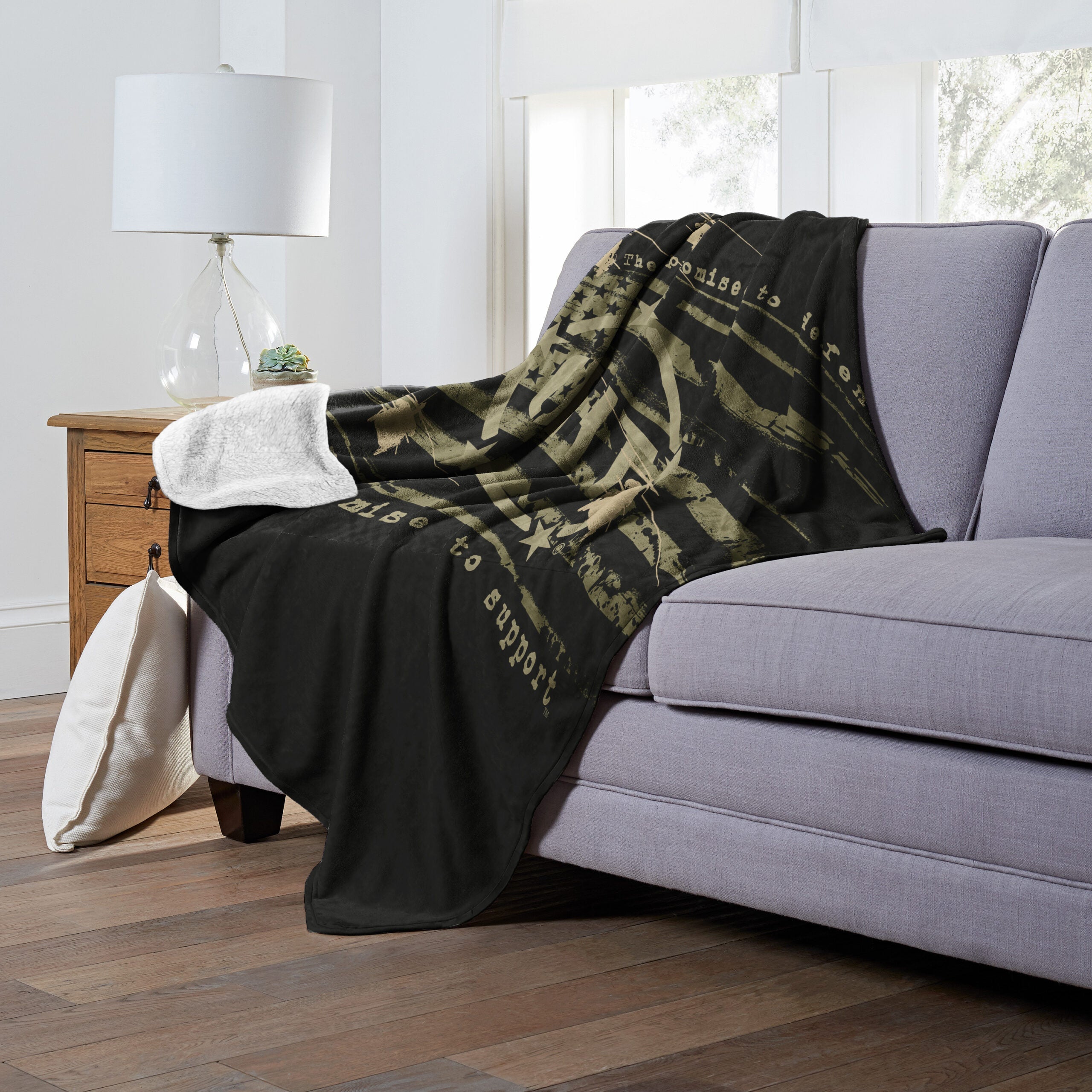 Operation Hat Trick Operation Hat Trick Formation Mink Sherpa Throw Blanket 60x80Inches