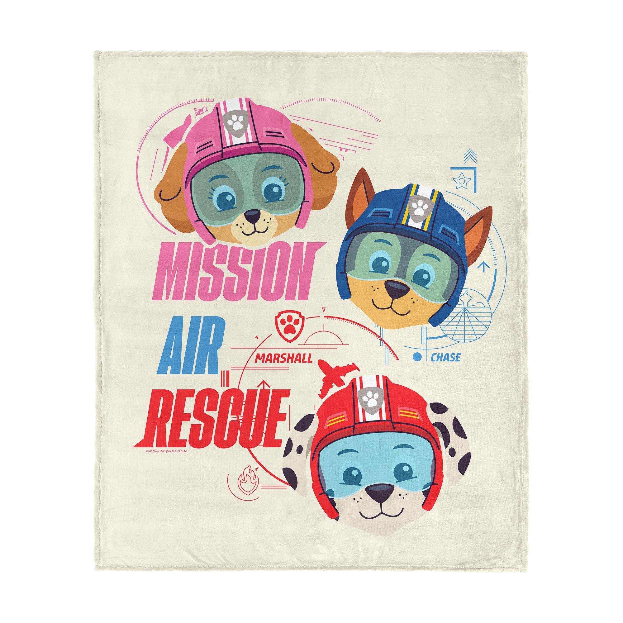 Paw Patrol Mission Air Rescue Silk Touch Throw Blanket 50 x 60 inches