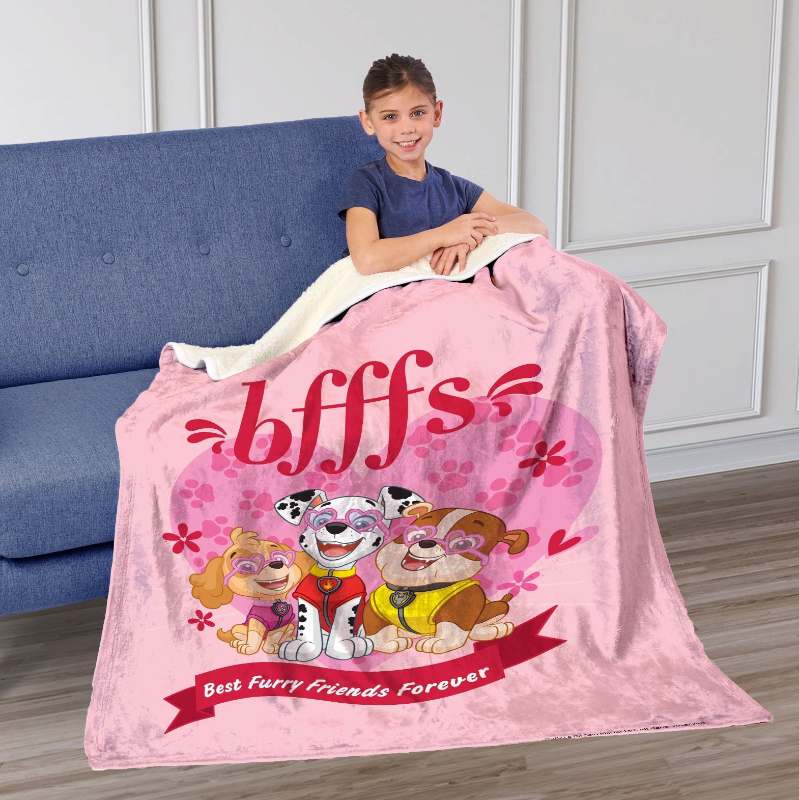 Nickelodeon Paw Patrol BFFFs Silk Touch Sherpa Throw Blanket 50x60 Inches