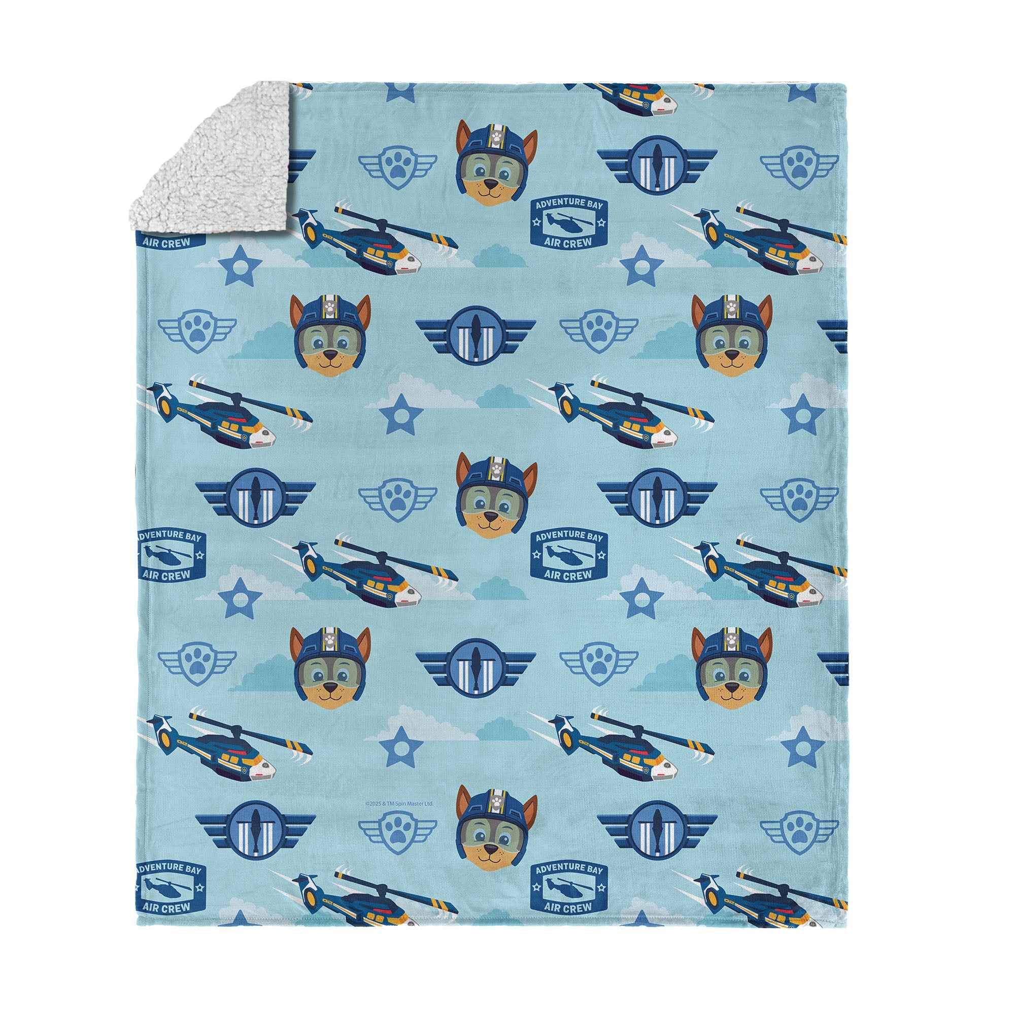 Paw Patrol Chase Rescue Pattern Silk Touch Sherpa Throw Blanket 50 x 60 inches