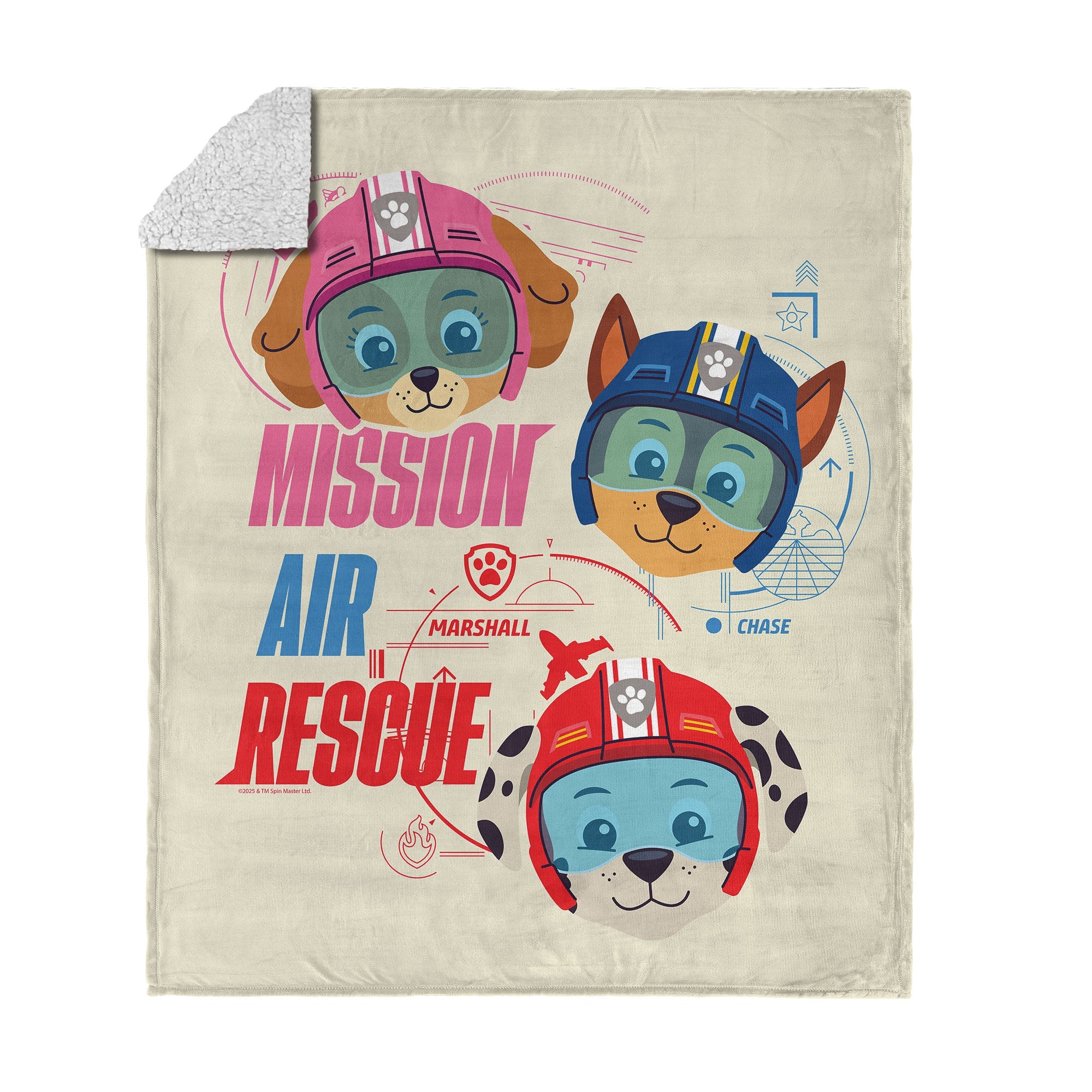 Paw Patrol Mission Air Rescue Silk Touch Sherpa Throw Blanket 50 x 60 inches