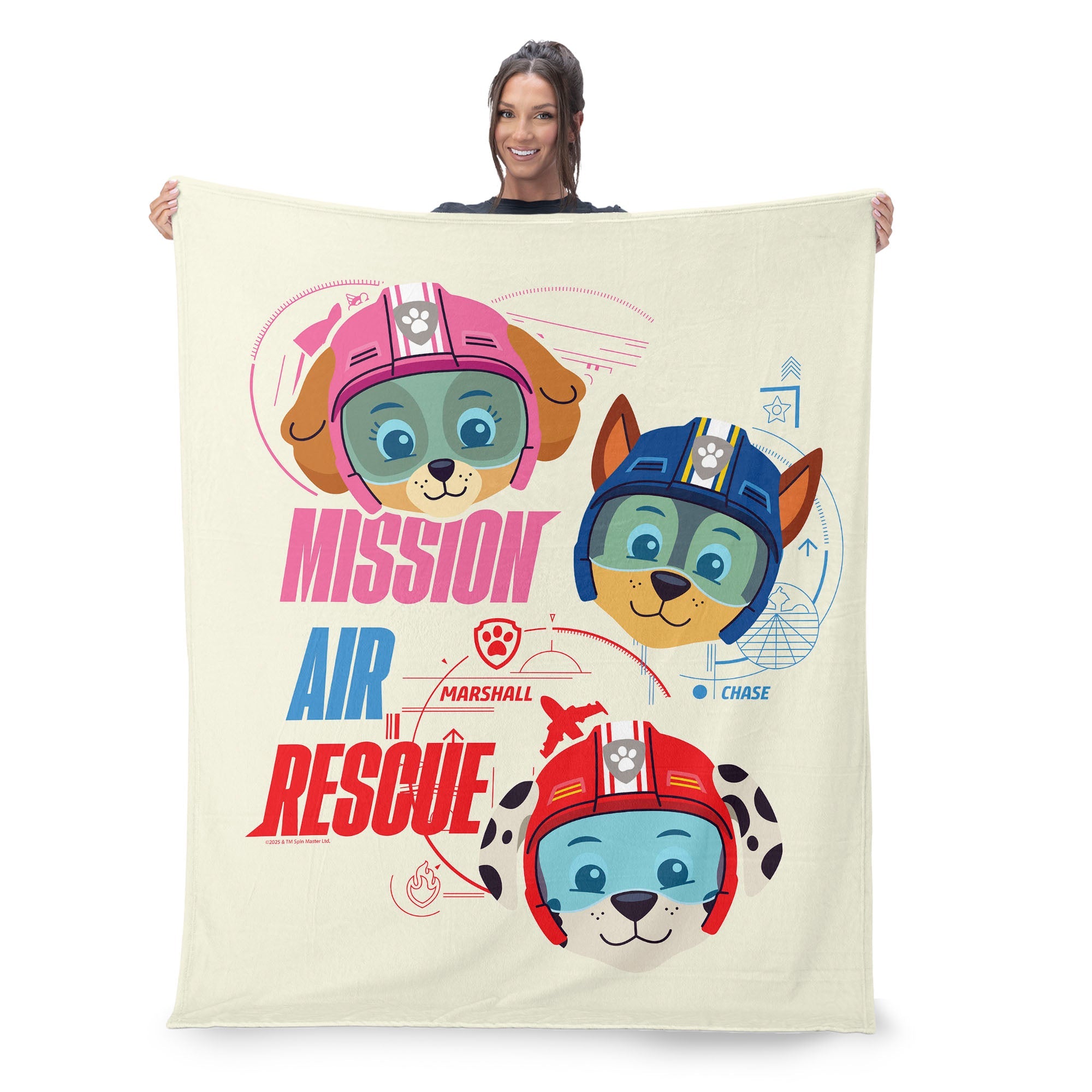 Paw Patrol Mission Air Rescue Silk Touch Sherpa Throw Blanket 50 x 60 inches